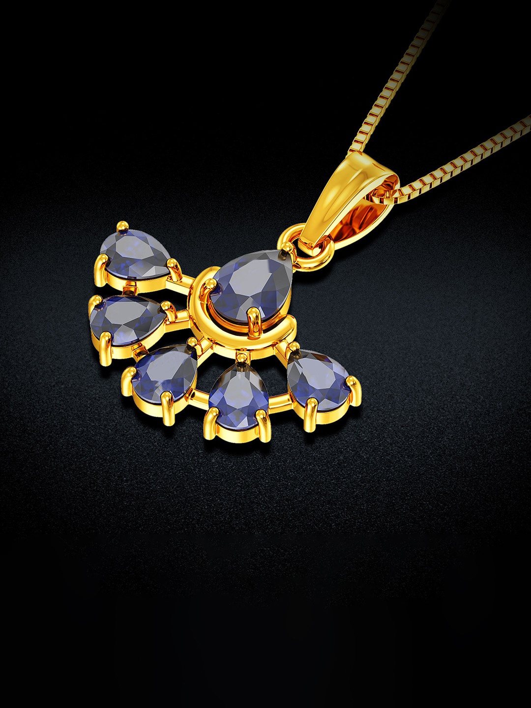 

Joyalukkas 22 KT Sapphire Studded Pendant, Gold