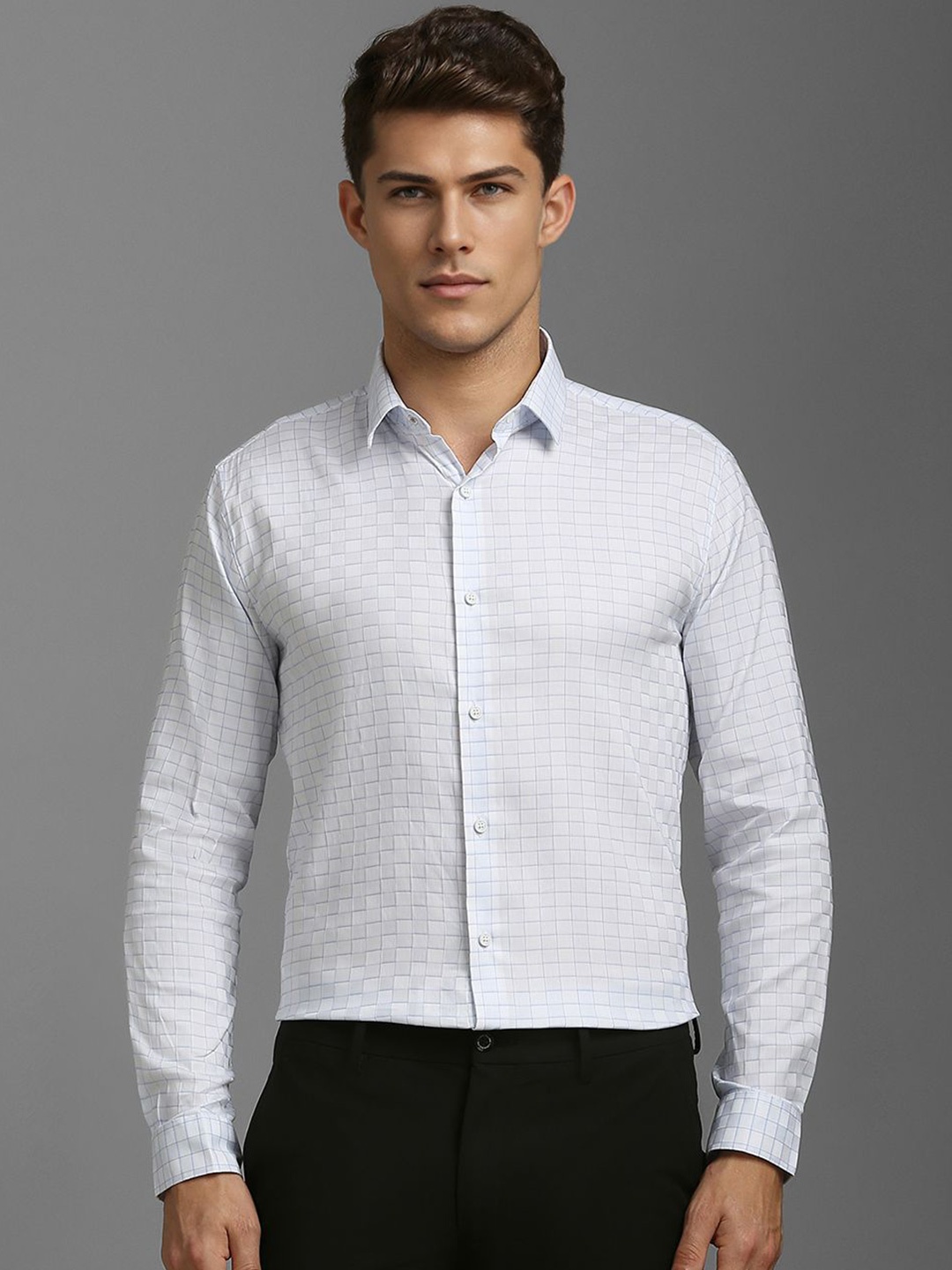 

Louis Philippe Sport Men Super Slim Fit Checked Casual Shirt, White