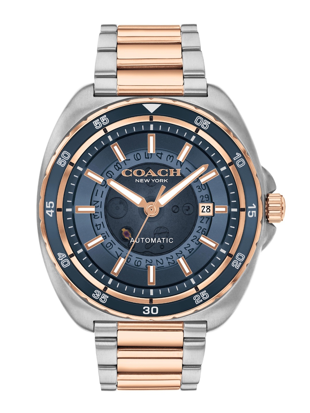 

Coach Men Charter Bracelet Style Straps Analogue Automatic Watch 14602729, Blue