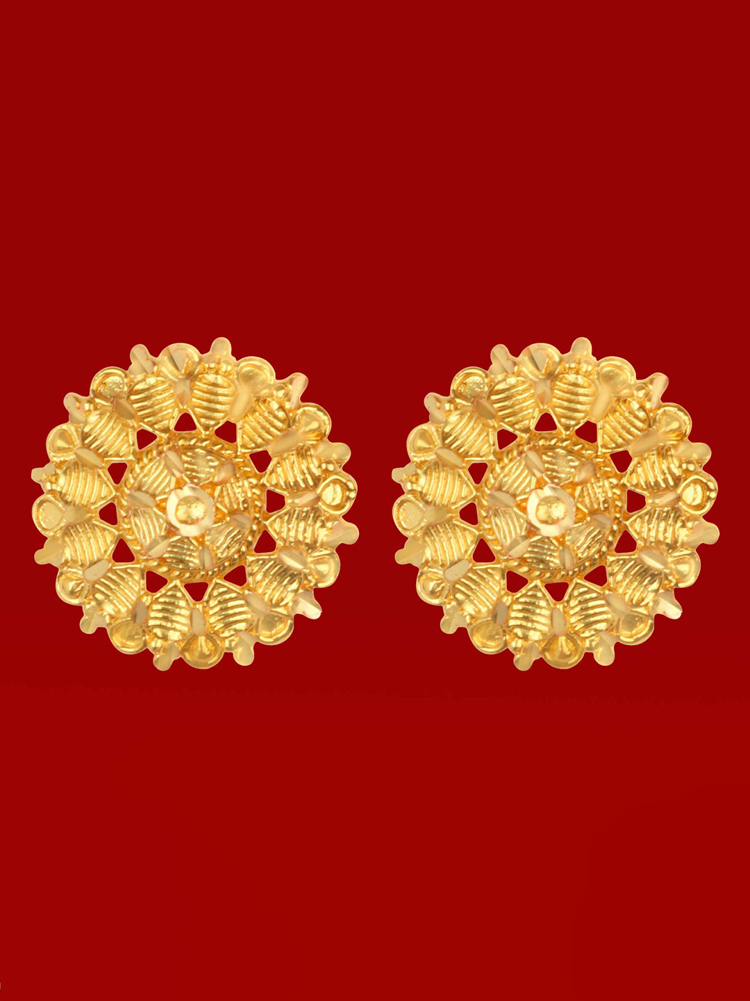 

Heer Collection Contemporary Studs Earrings, Gold