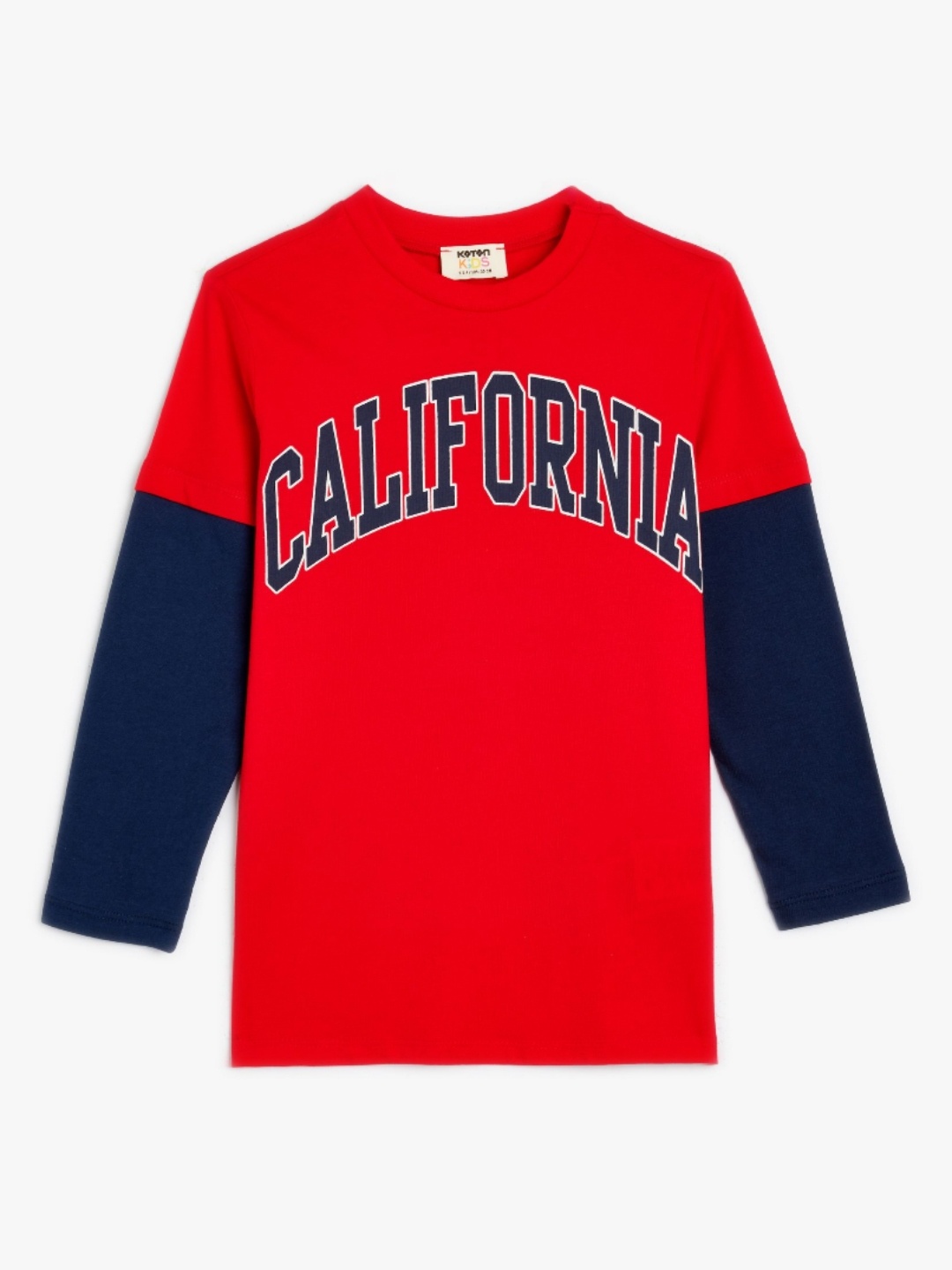 

Koton Boys Typography Printed Round Neck Cotton T-shirt, Red