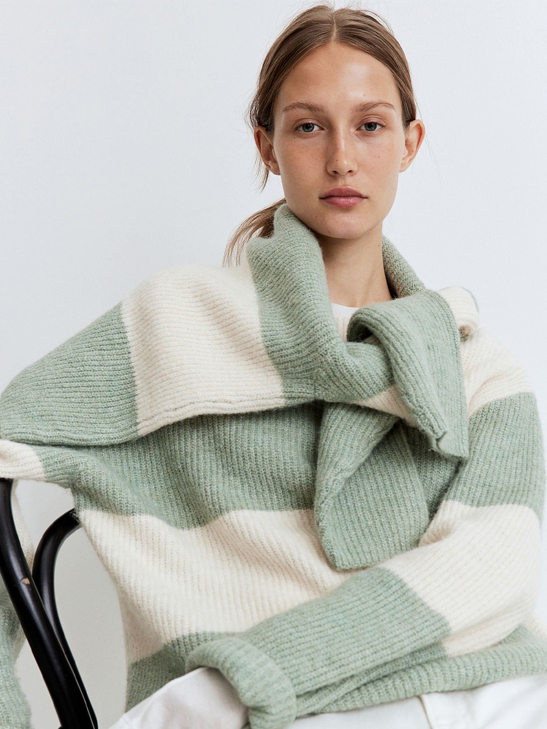 

H&M Rib-Knit Jumper, Green