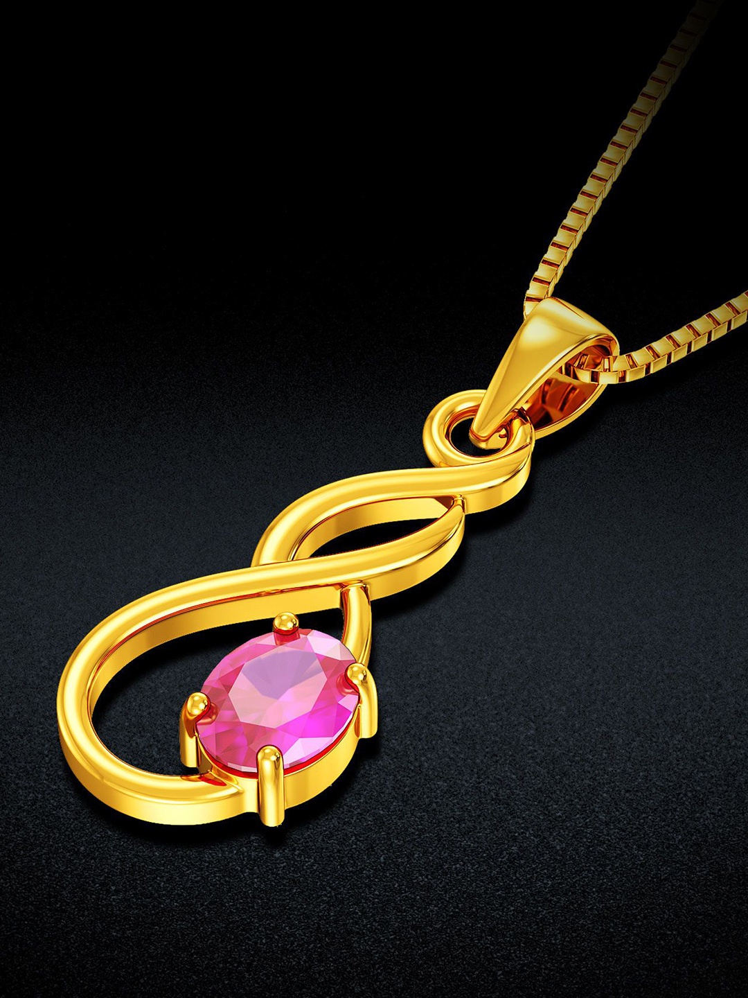 

Joyalukkas Women 22KT Yellow Gold Glistening Gemstone Pendant