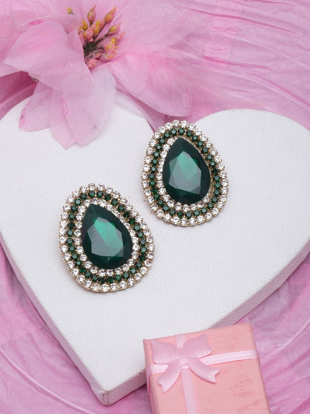 

KPOP Gold-Plated Rhinestone Studded Drop Earrings