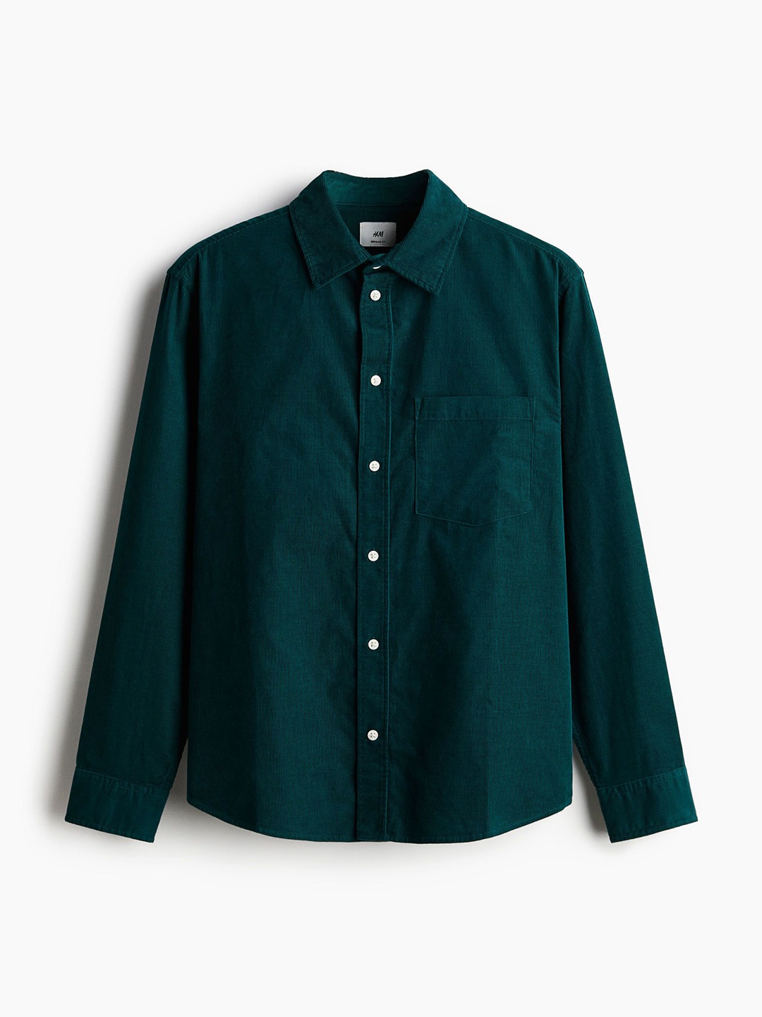 

H&M Pure Cotton Corduroy Shirts, Green