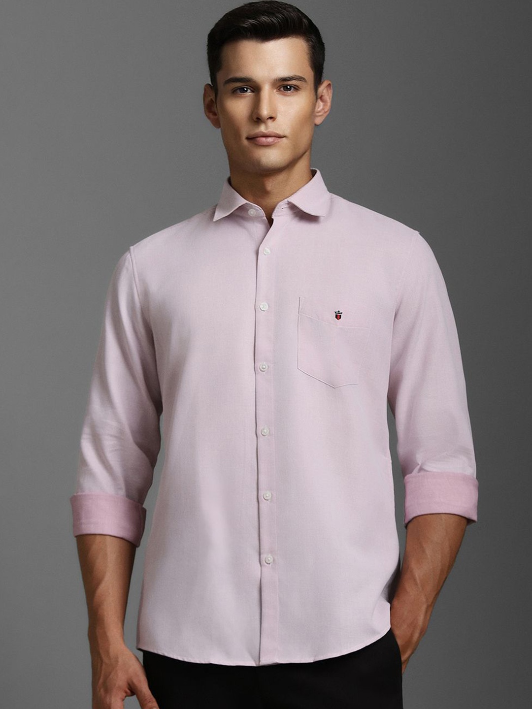 

Louis Philippe Sport Men Slim Fit Opaque Casual Shirt, Pink