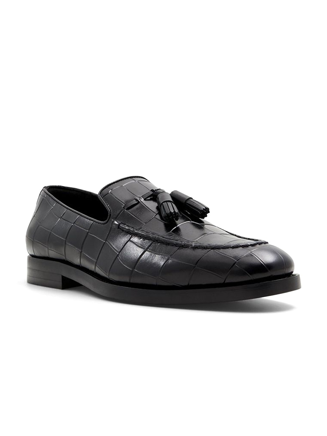 

ALDO Men Leather Formal Loafers, Black