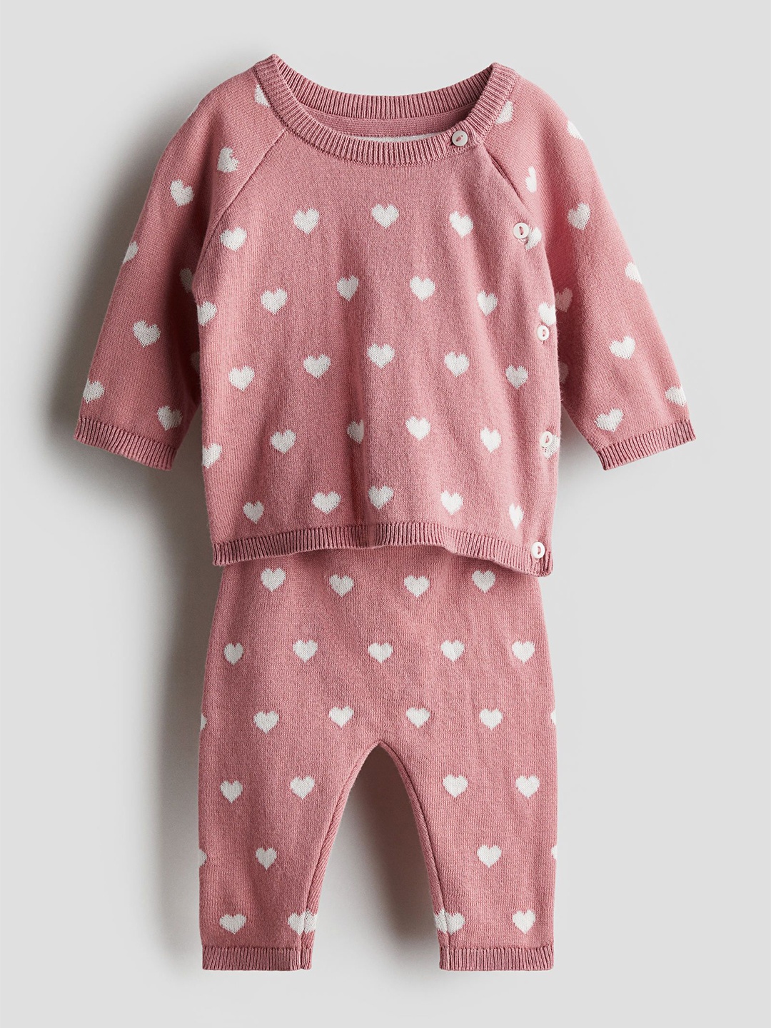 

H&M Infant Boys 2-Piece Cotton-Knit Set, Pink