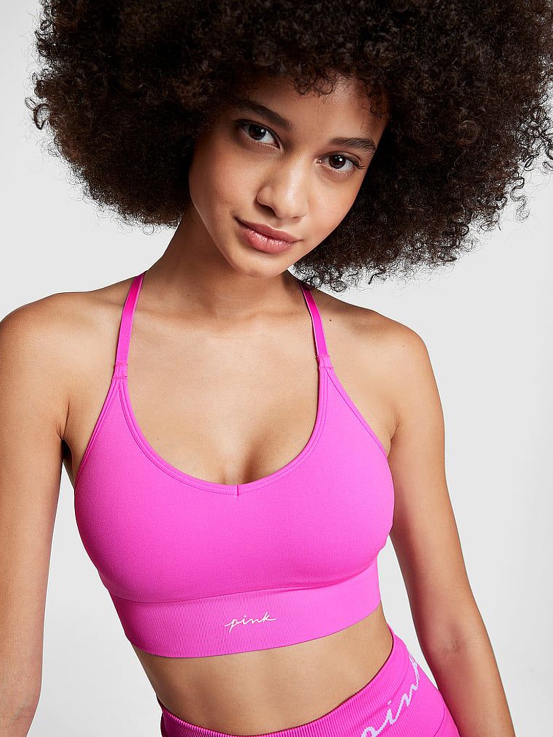 

Victoria's Secret Medium Coverage Lightly Padded Workout Bra, Pink