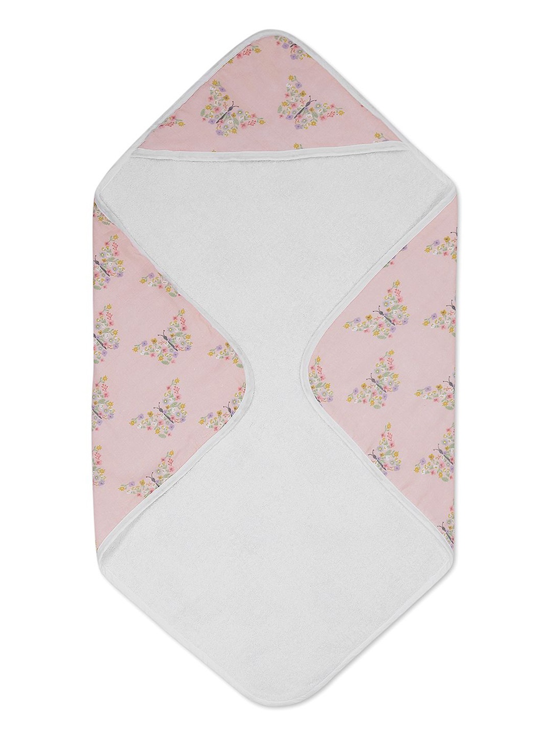 

haus & kinder Pink & White Printed 550 GSM Terry Cotton Bath Towel