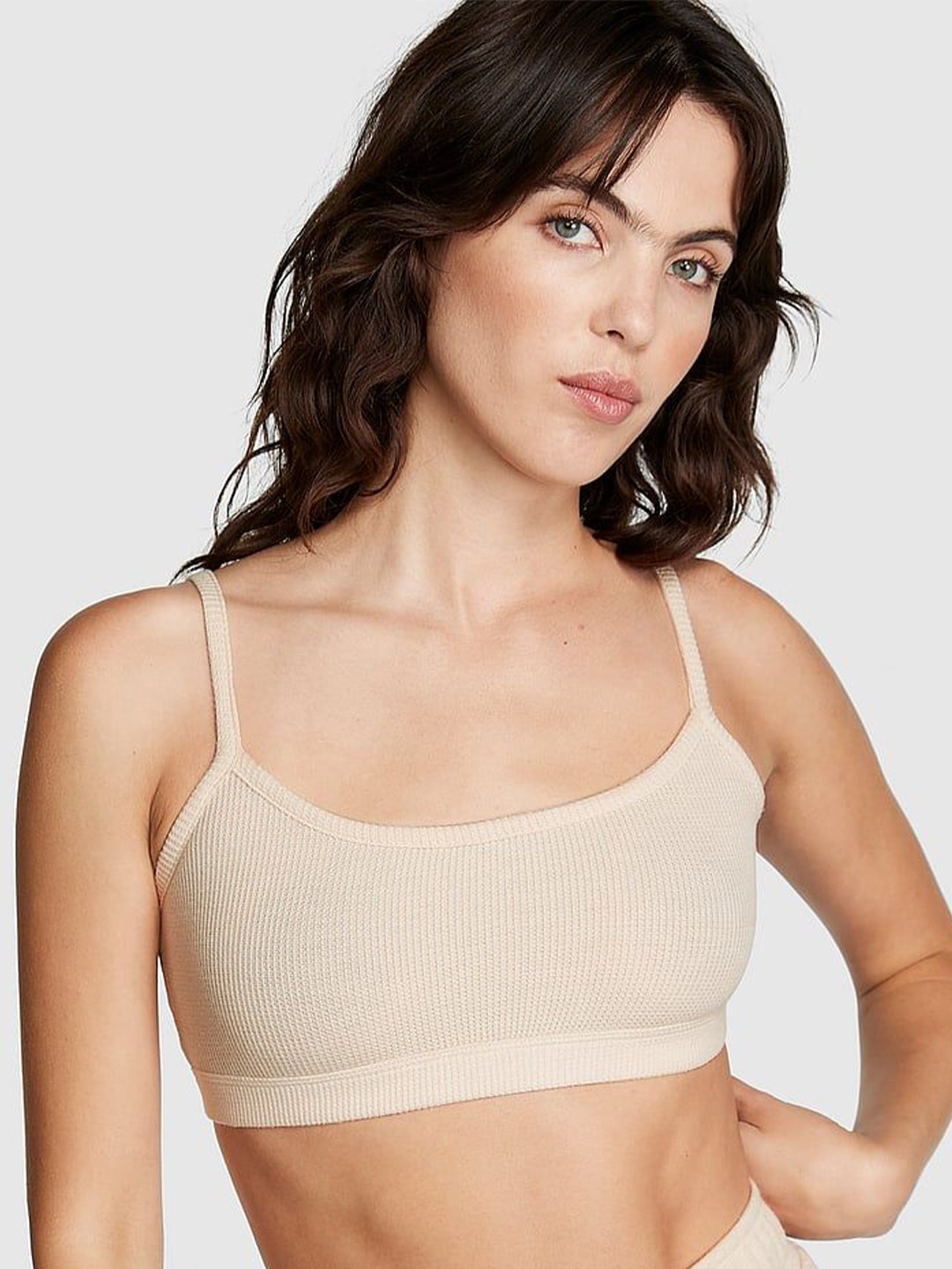 

Victoria's Secret Non Padded Medium Coverage Bralette Bra, Beige