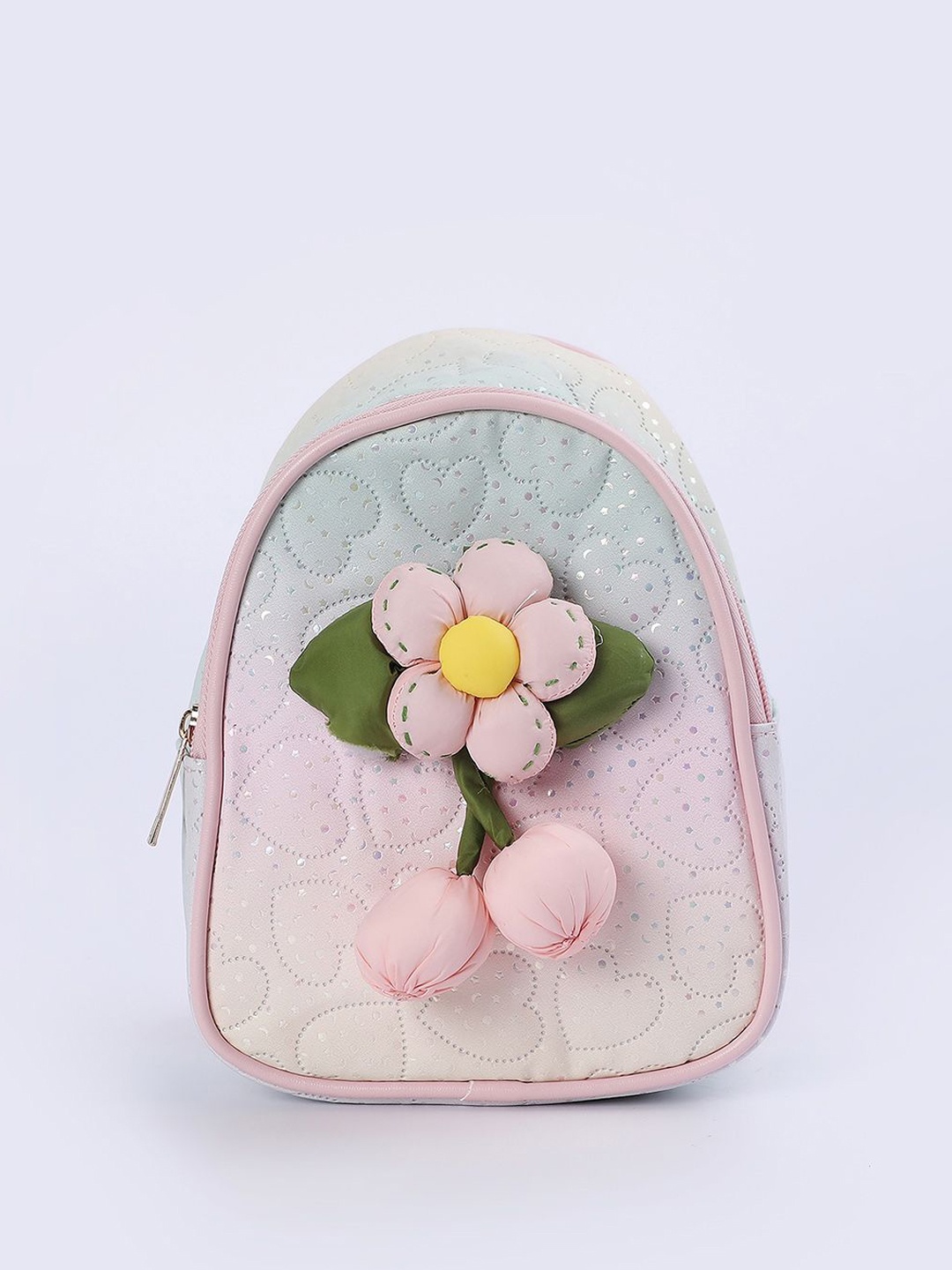 

Ginger by Lifestyle Women Floral Structured Handheld Bag with Applique, Pink