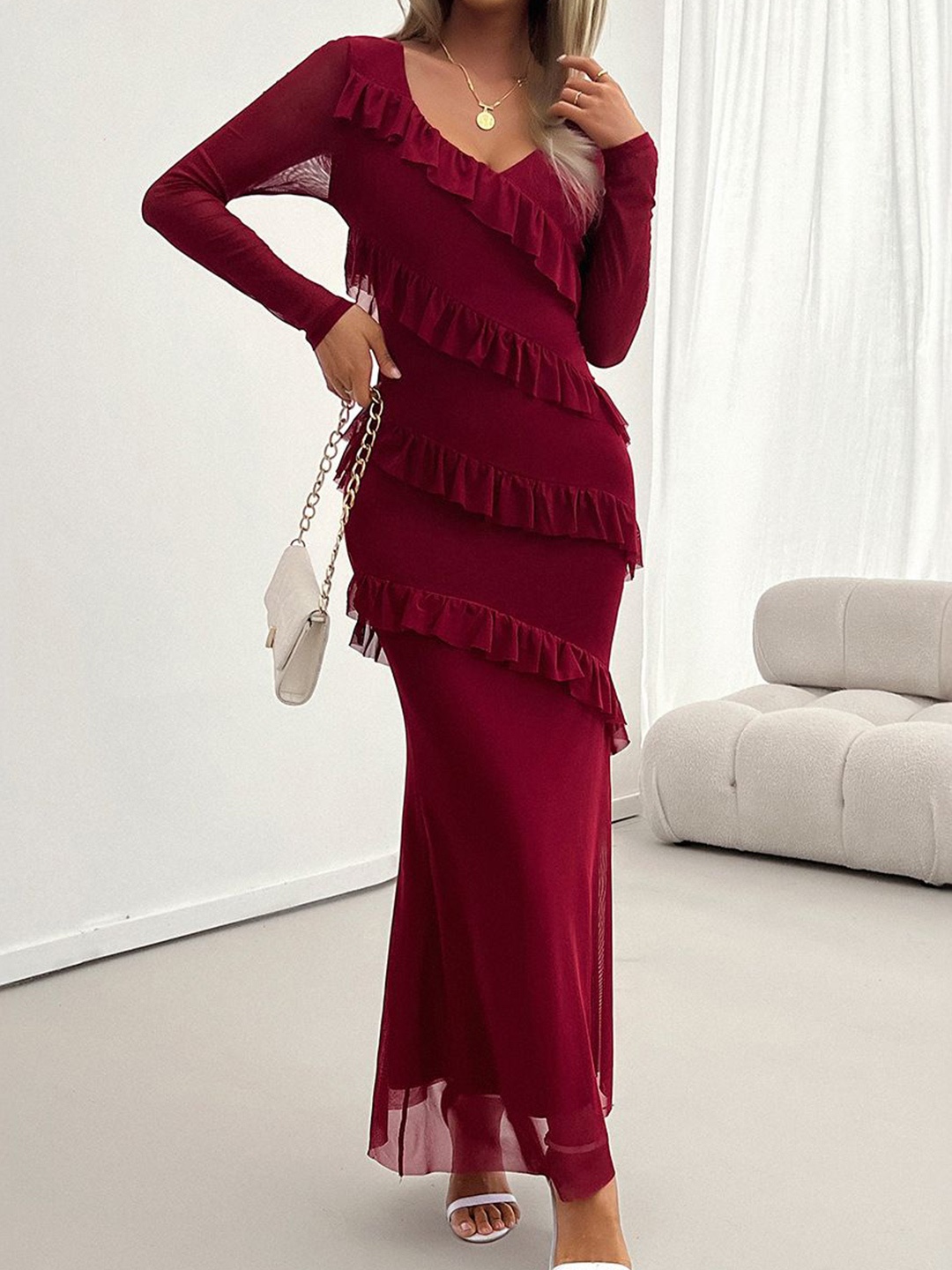 

StyleCast women Bodycon Maxi Dress, Maroon