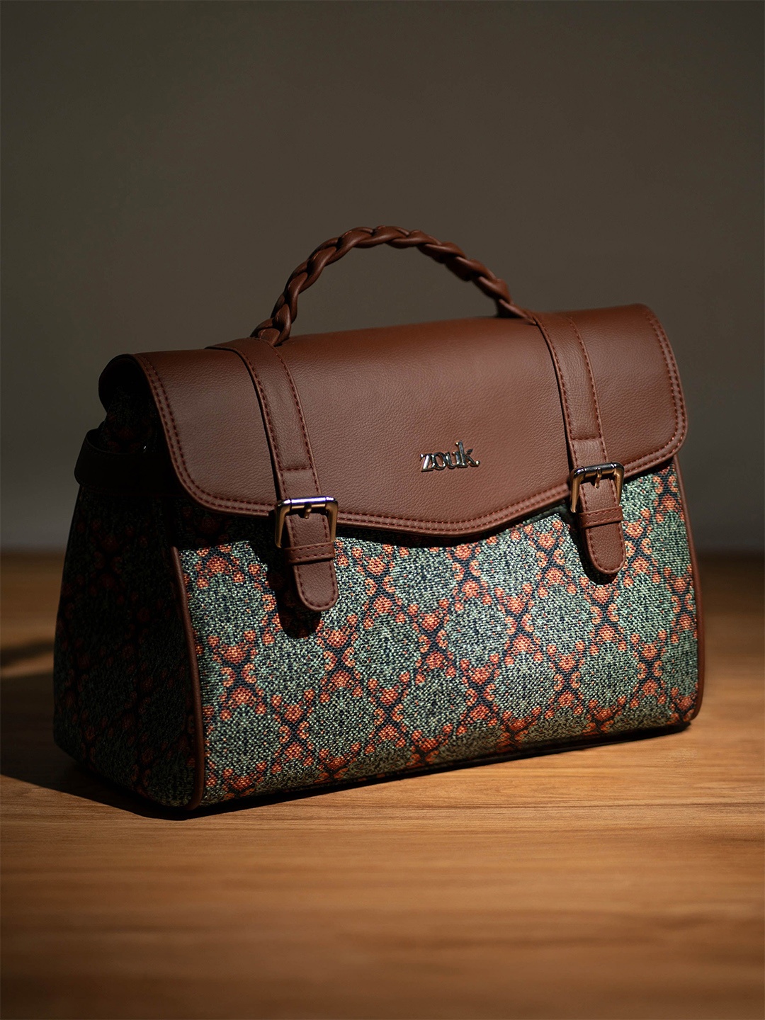 

ZOUK Women Ethnic Motifs Printed Satchel, Green