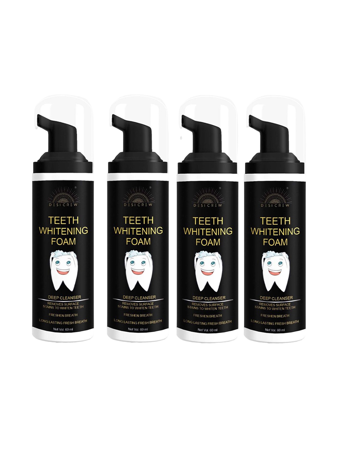 

Desi Crew Set Of 4 Teeth Whitening Foam - 60ml Each, Green