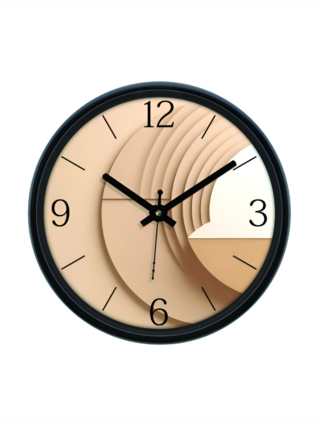 

RANDOM Printed Round Shaped Sweep Silent Movement Contemporary Wall Clock, Beige