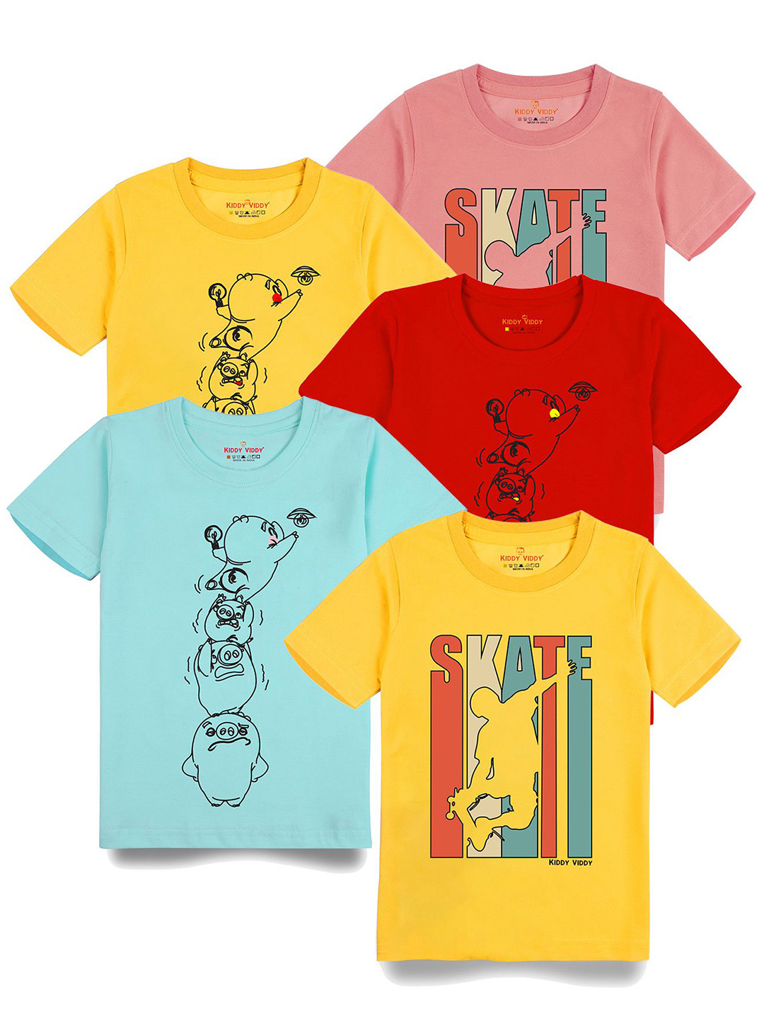 

AUSK Boys 5 Printed T-shirt, Yellow