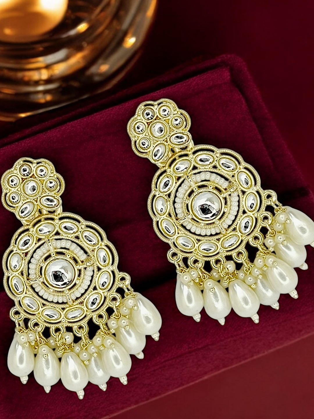 

9blings Circular Drop Earrings, Gold