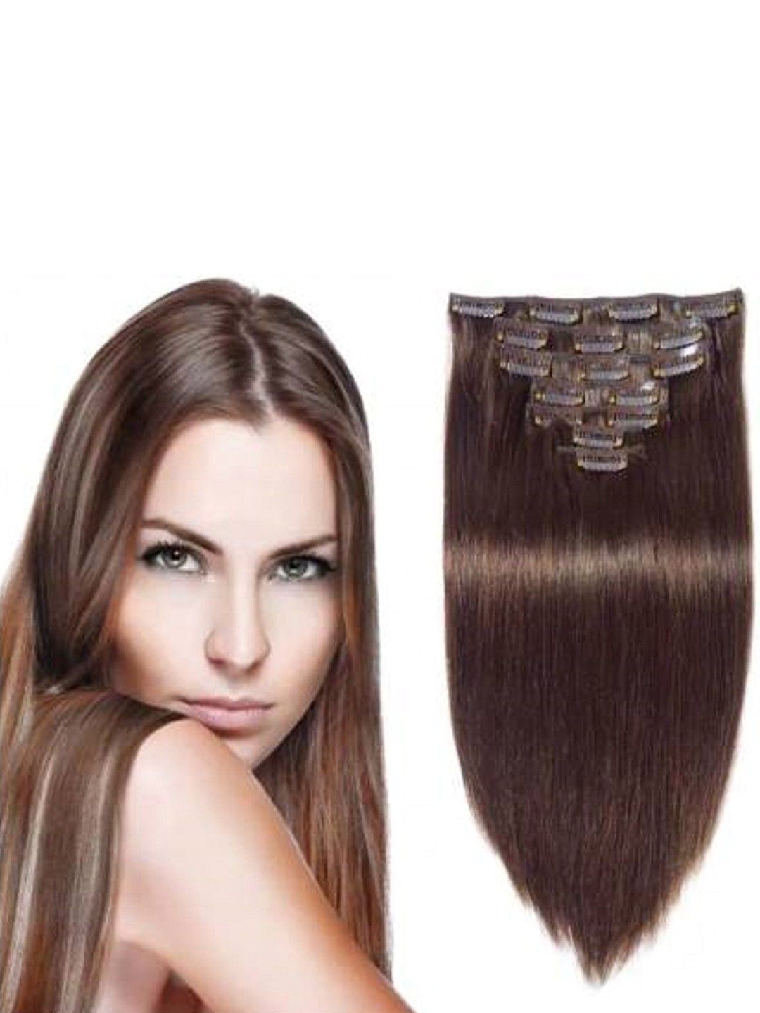 

HAVEREAM Clip-In Waterproof Straight Toupee Hair Extension - Brown - 24 Inch