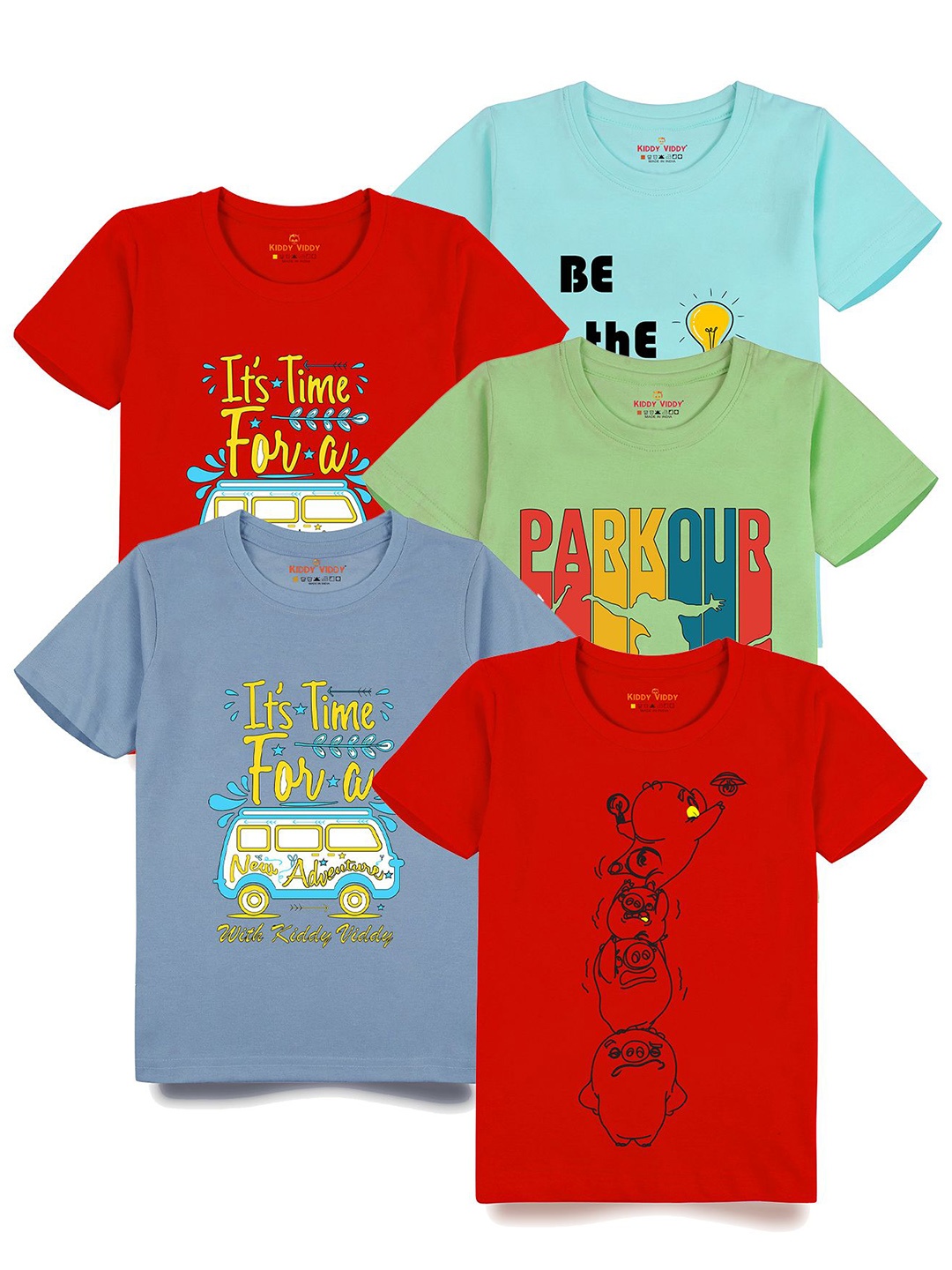 

AUSK Boys 5 Printed T-shirt, Lime green