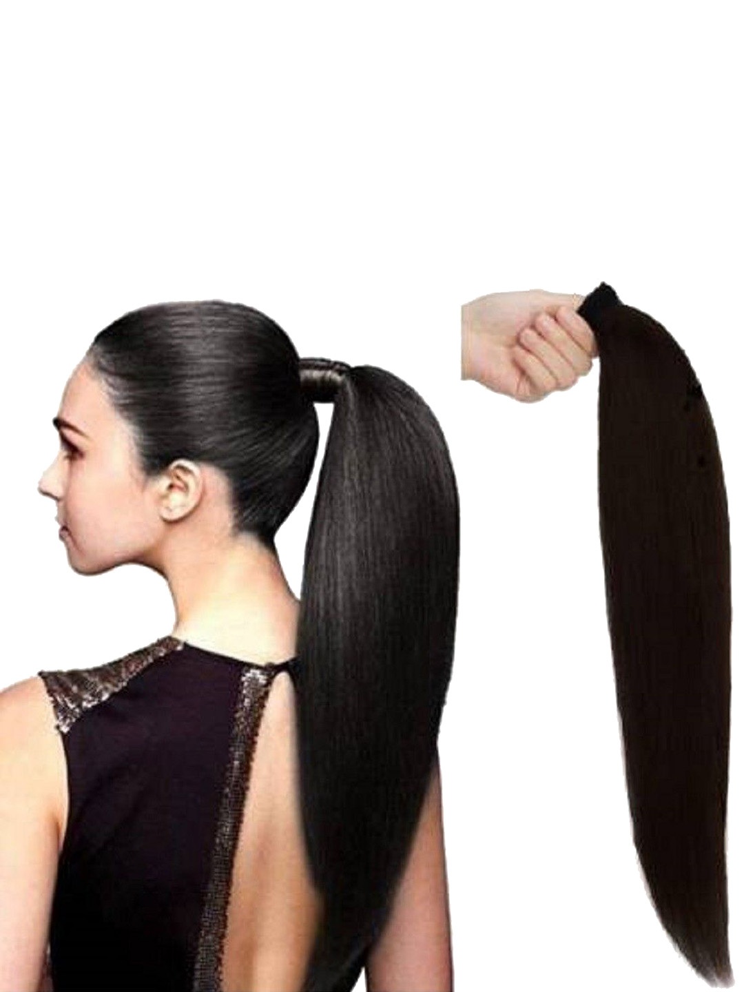 

HAVEREAM Clip In Ponytail Straight Hair Extension - Black - 24 Inch