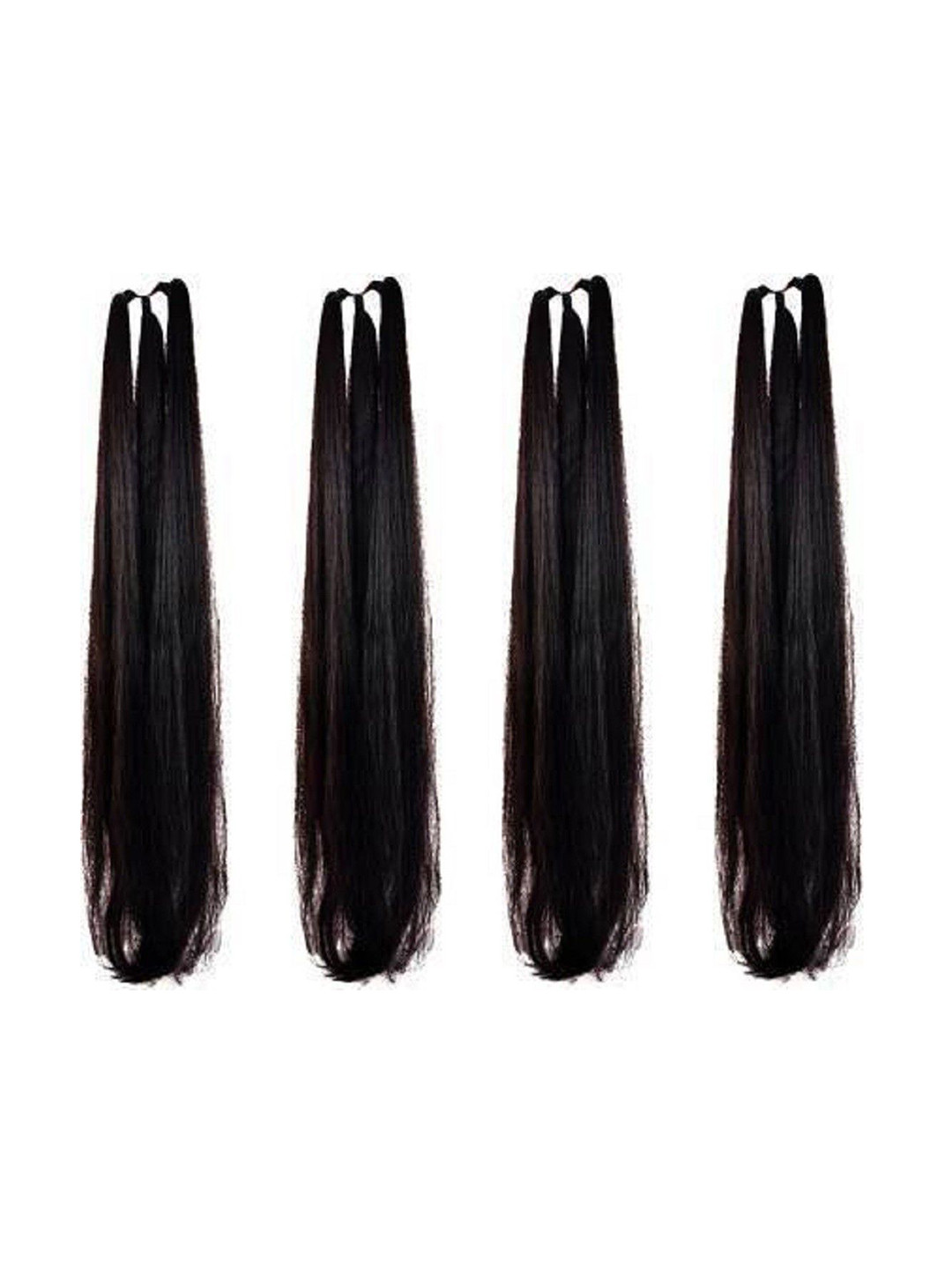 

ABRISH Set of 4 Clip-In Waterproof Straight Ponytail Hair Extension - 3.7 Inch - Black