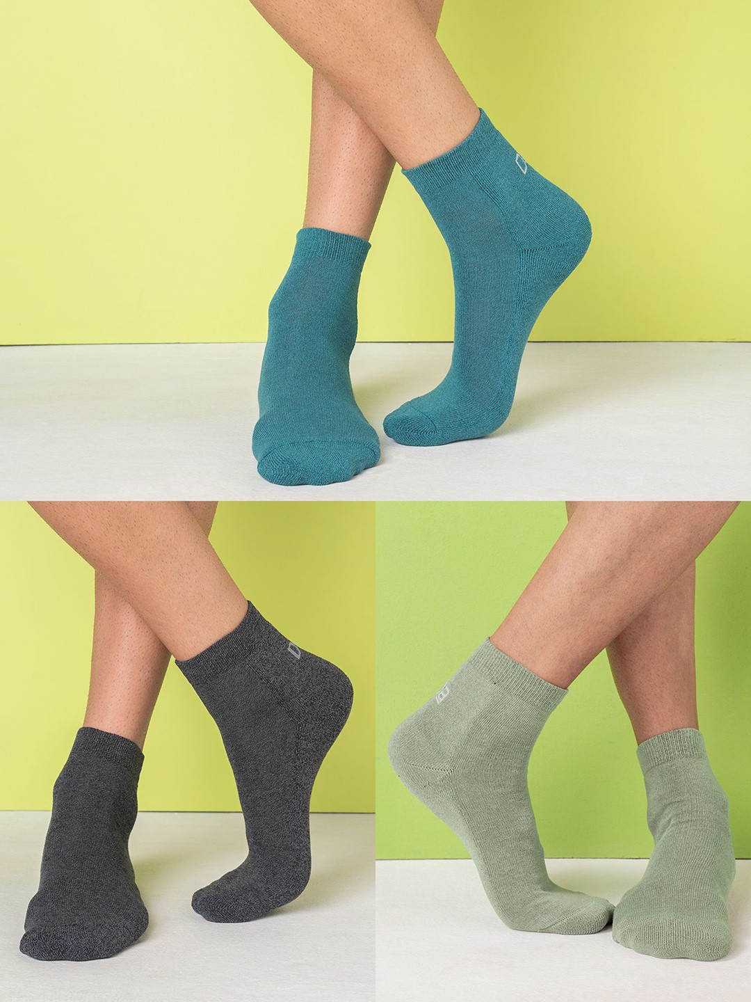 

DAMENSCH Pack Of 3 Unisex Aloe-Soft Ankle Length Socks, Blue