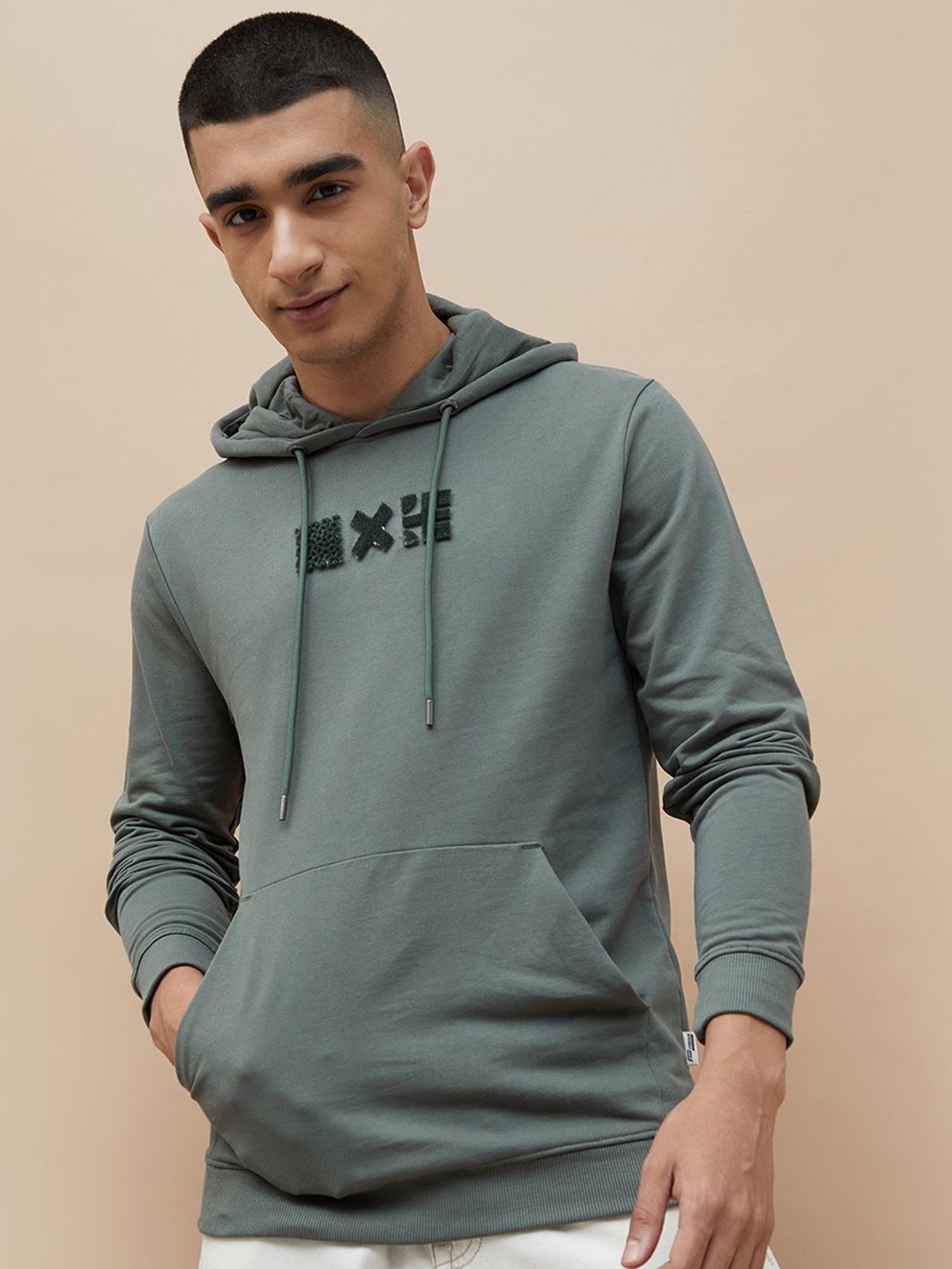 

Fame Forever by Lifestyle Men Typography Printed Hood Cotton Pullover Sweatshirt, Olive
