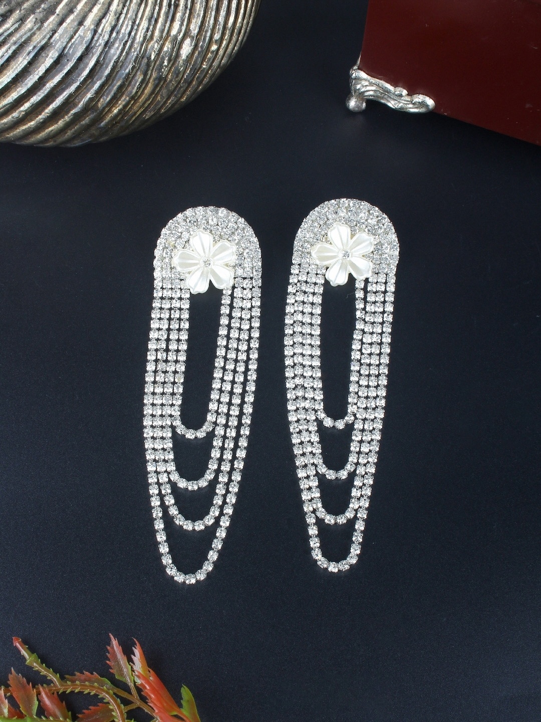 

KPOP Contemporary Drop Earrings, Silver