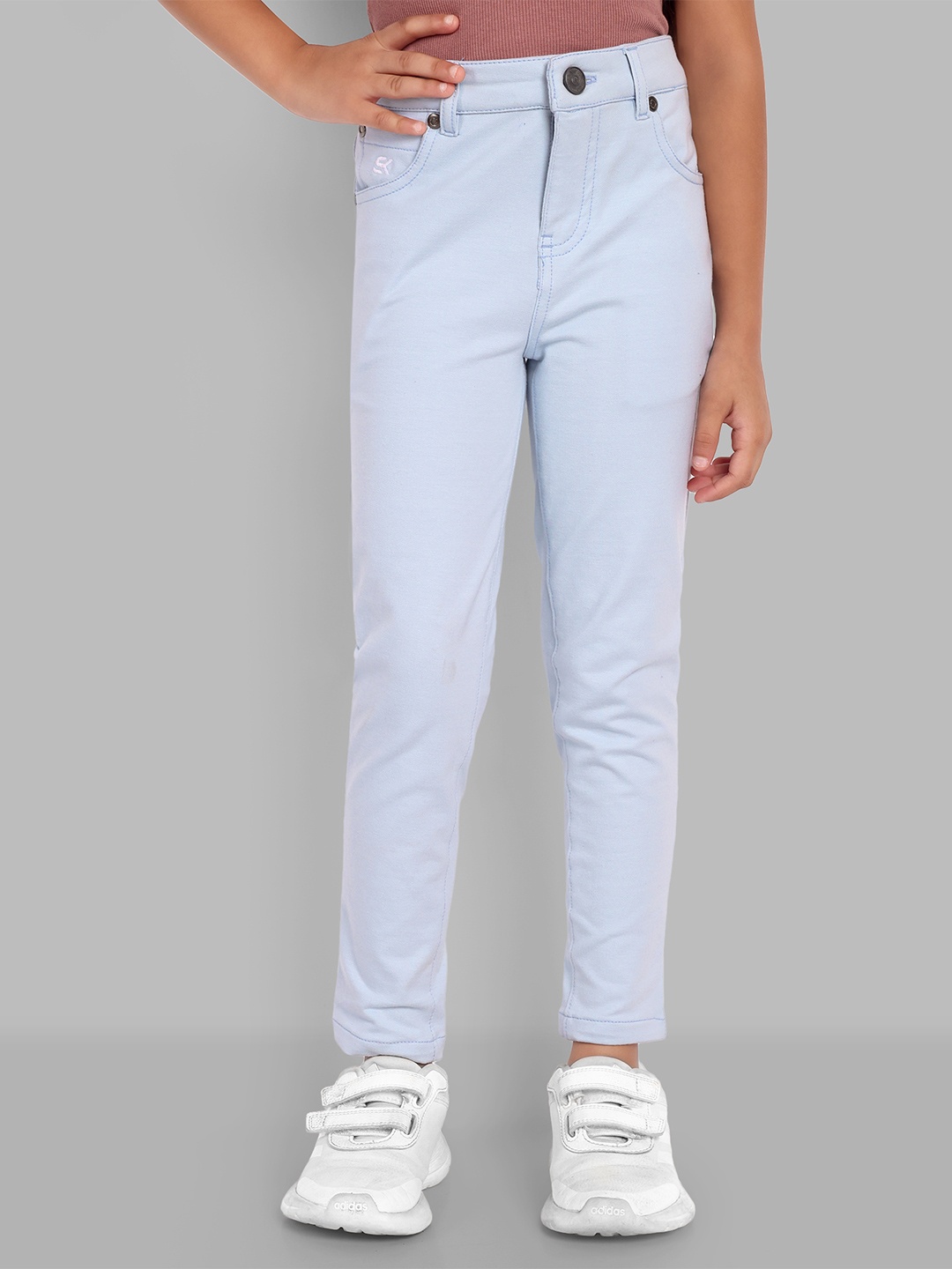 

ONE SKY Girls Regular Fit Chinos Trousers, Blue