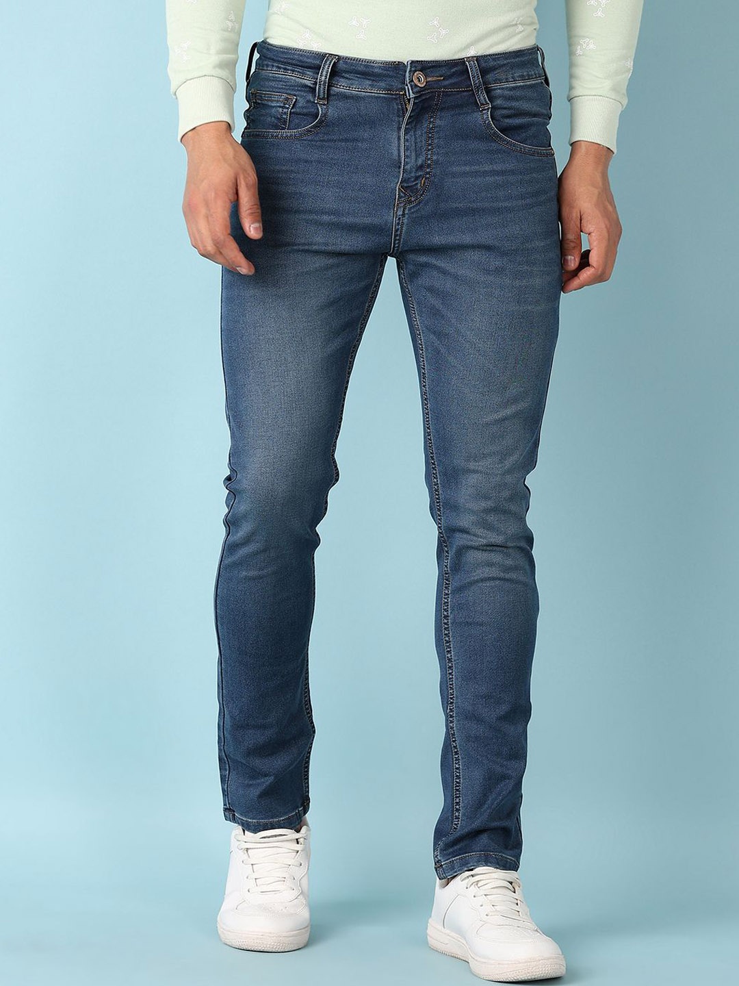 

V-Mart Men Skinny Fit Light Fade Stretchable Jeans, Blue