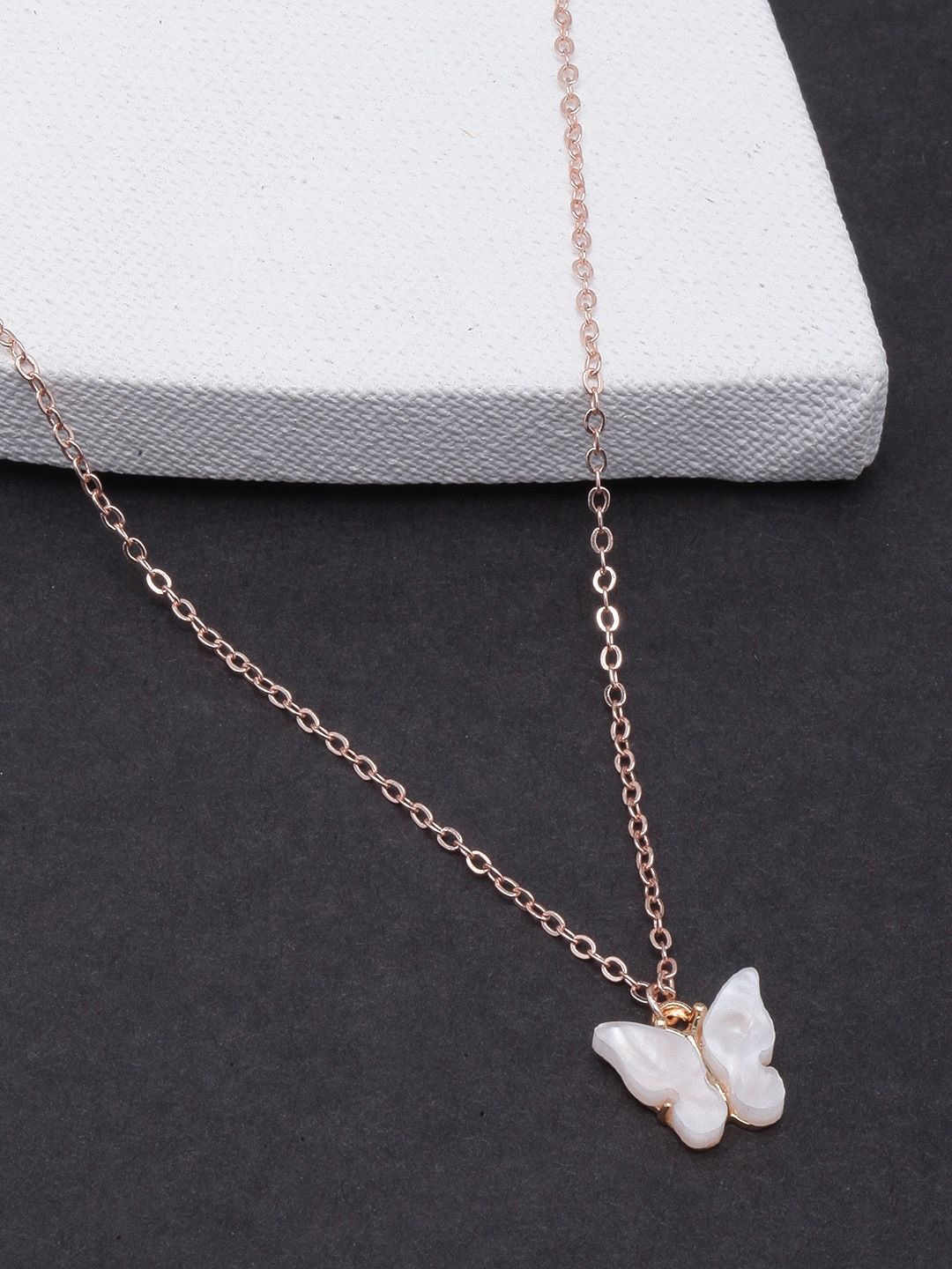 

KPOP Rose Gold-Plated Butterfly Pendant With Chain