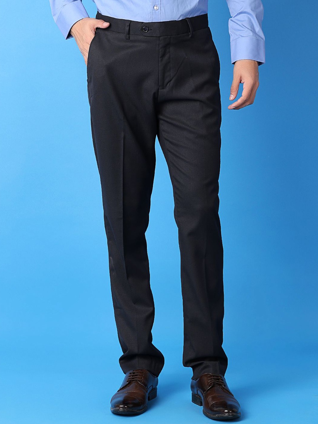 

J White by Vmart Men Slim Fit Trousers, Blue
