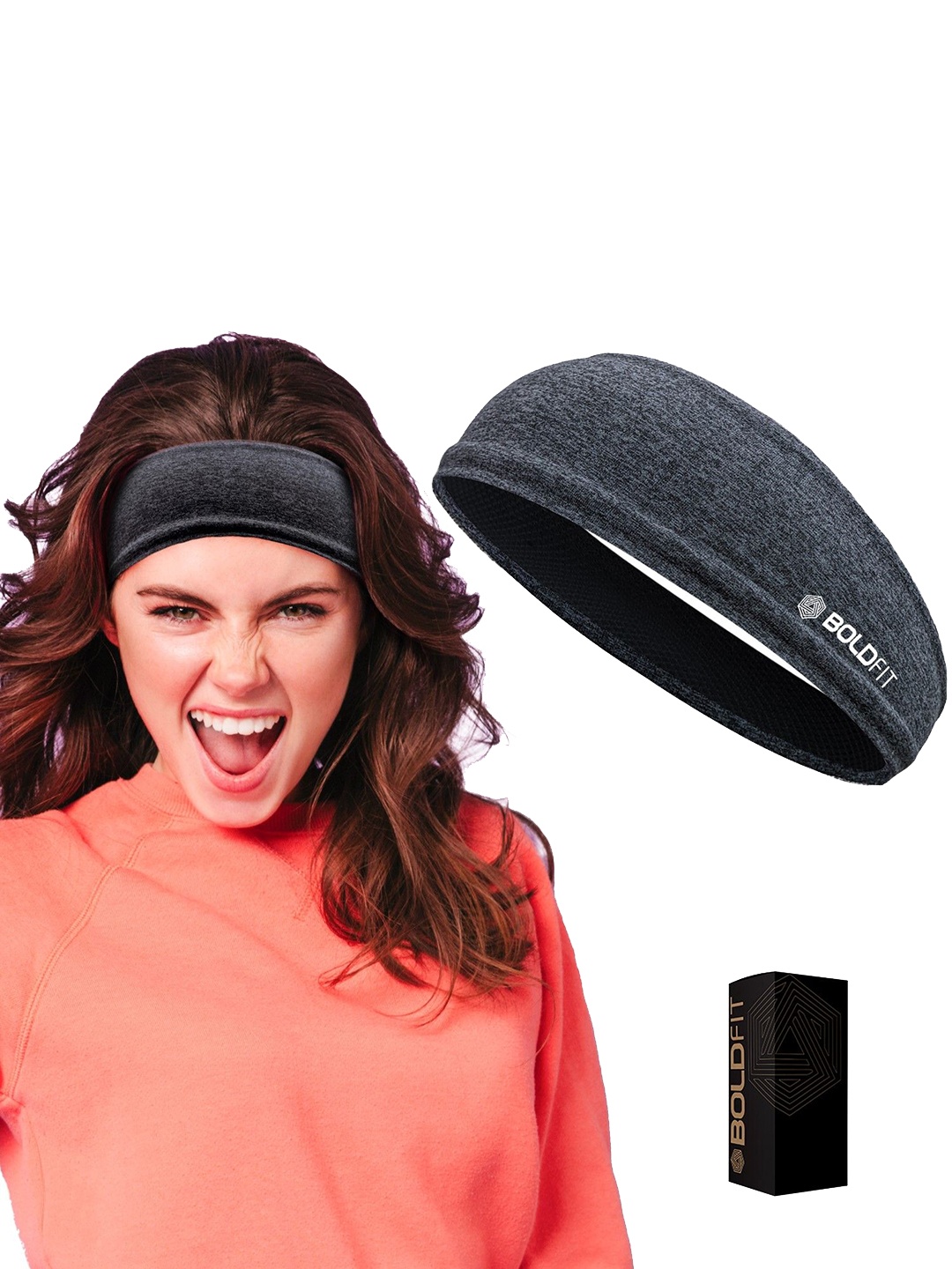 

BOLDFIT Unisex Sweat Absorbent Headband, Grey