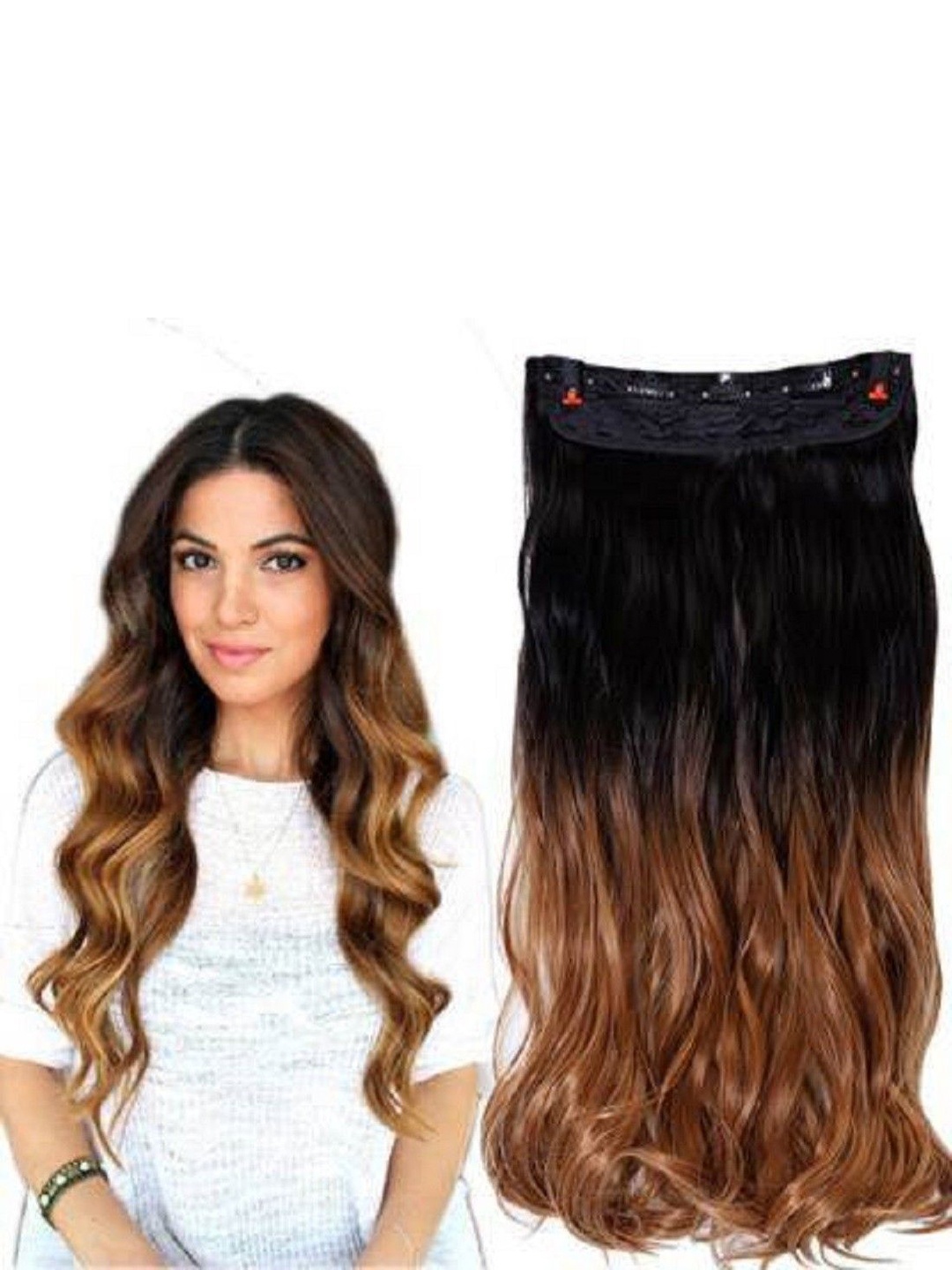 

HAVEREAM Clip-In Wavy Locks Hair Extension - Golden - 24 Inch, Gold