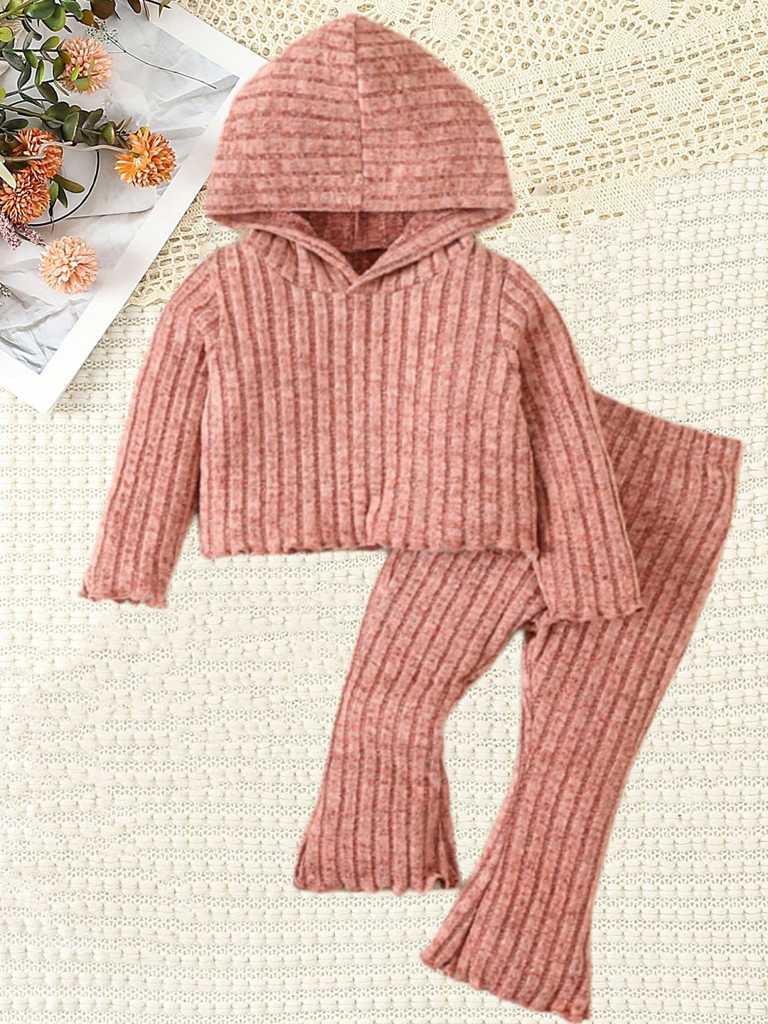 

LULU & SKY Infant Girls Printed Top With Trousers Night Suit, Brown