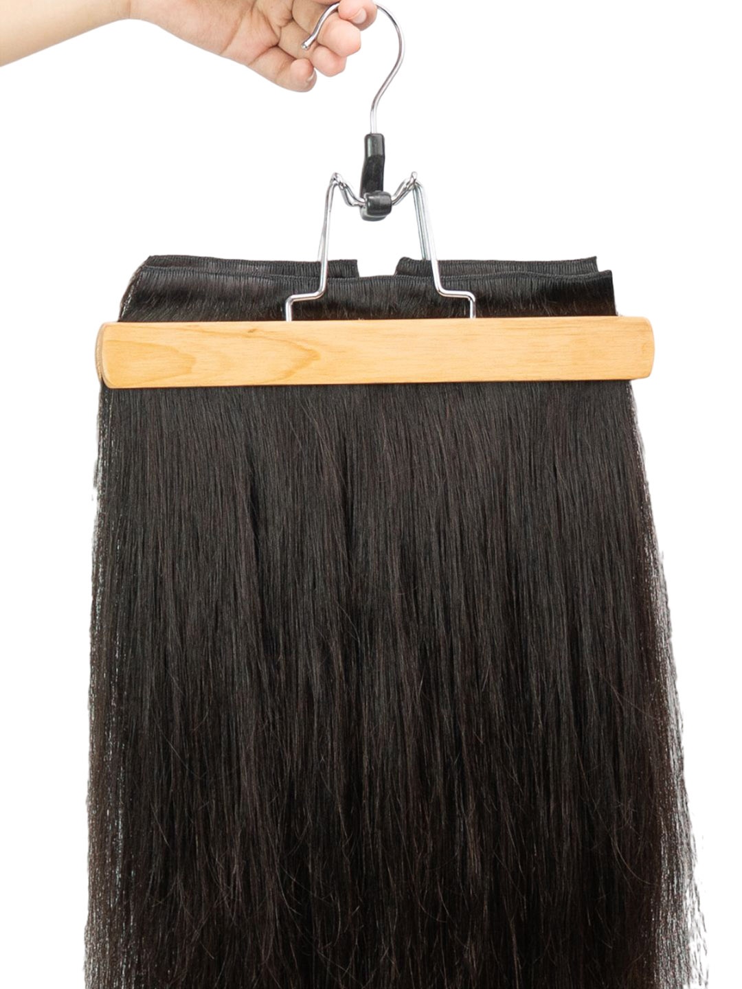 

GEMERIA HAIR Set of 3 Clip-In Straight Locks Hair Extension - Natural Black Brown