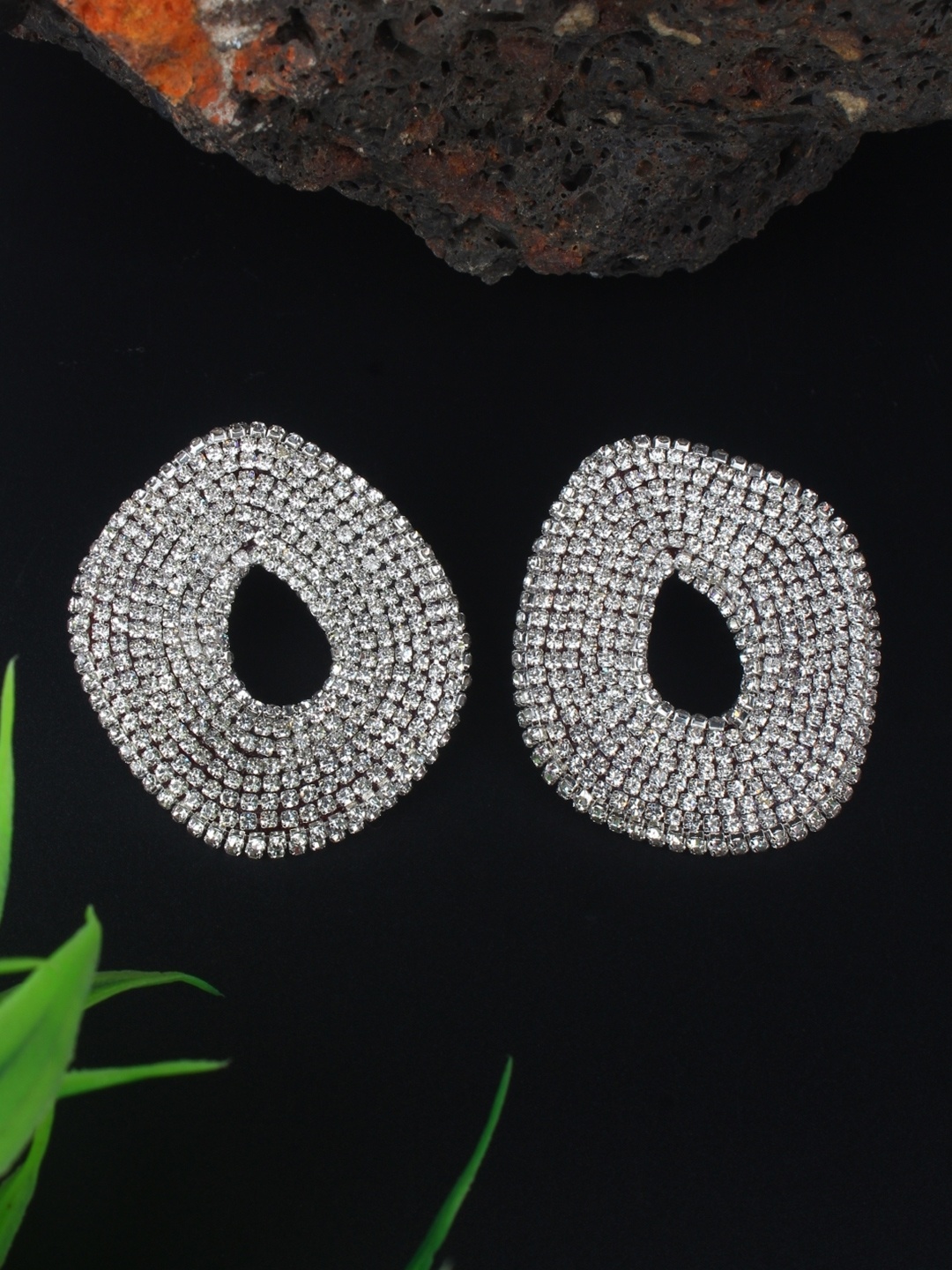 

KPOP Silver-Plated Rhinestone Contemporary Studs