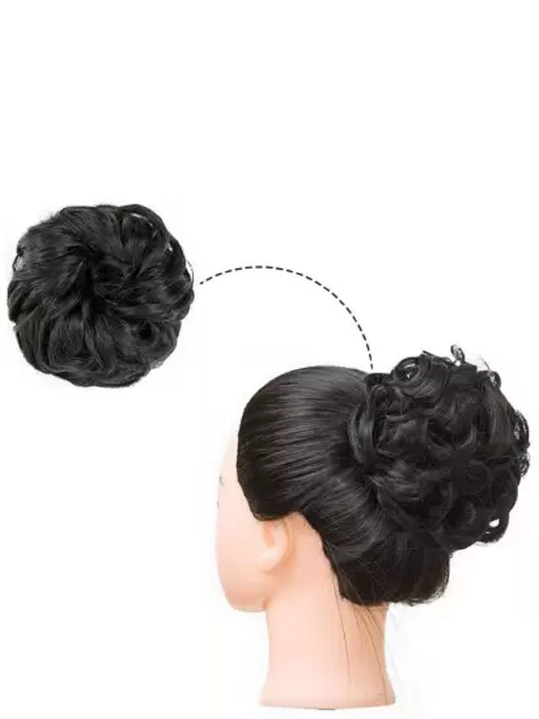 

HAVEREAM Curly Waterproof Halo Bun Hair Extension - Black - 10 Inch