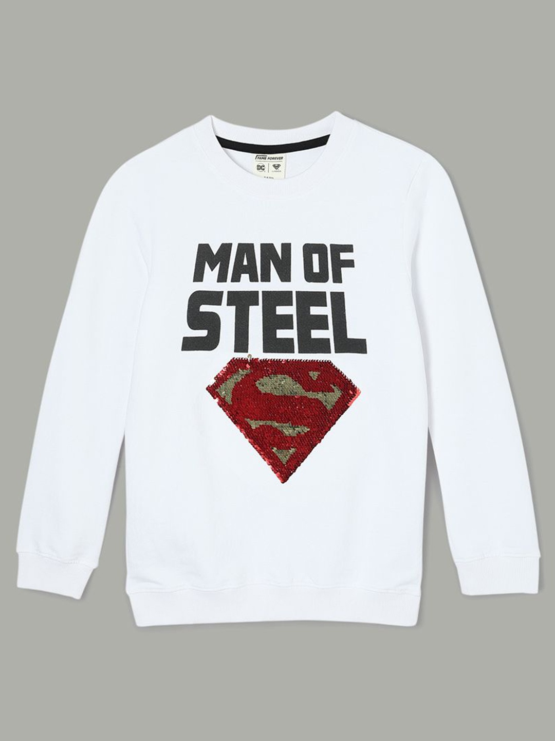 

Fame Forever by Lifestyle Boys White Dc-Superman Sweatshirt