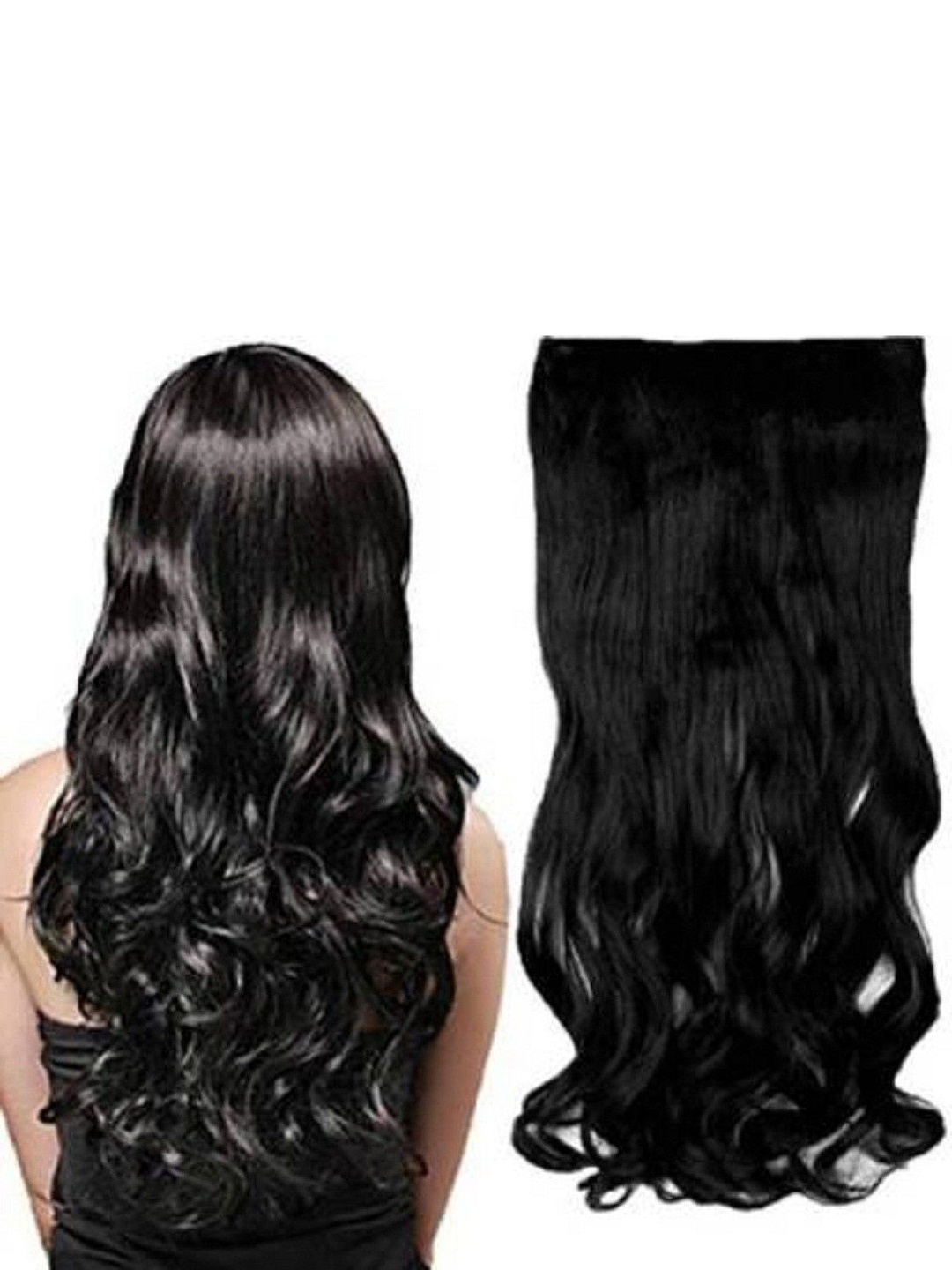 

ABRISH Wavy Ponytail Hair Extension - Black