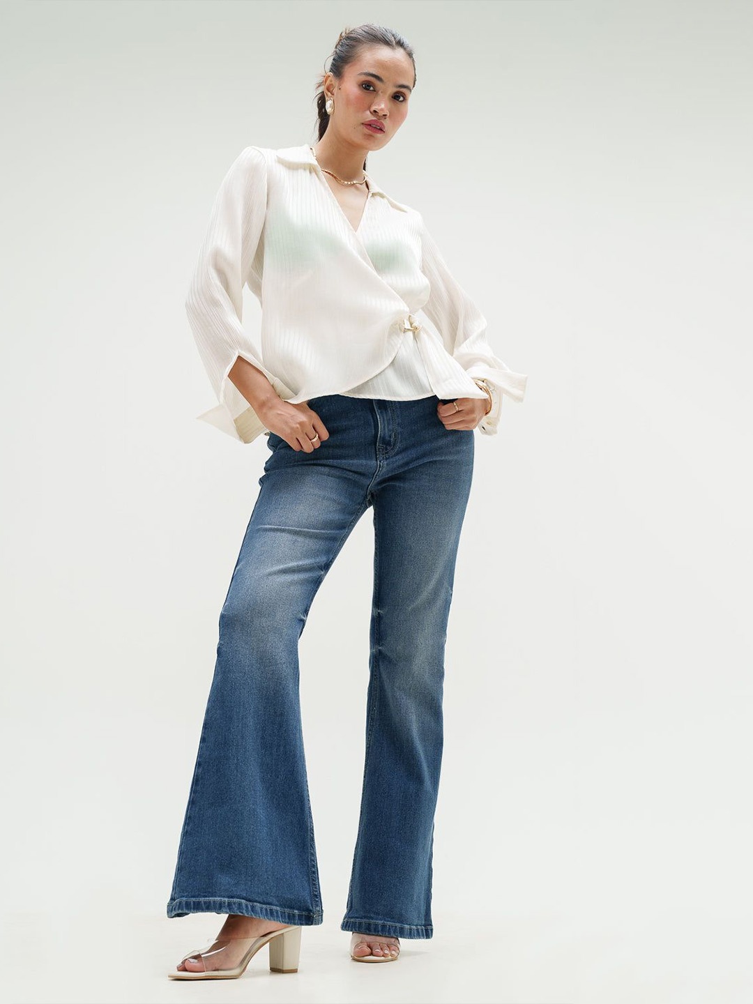 

FREAKINS Women Bootcut High-Rise Light Fade Stretchable Jeans, Blue