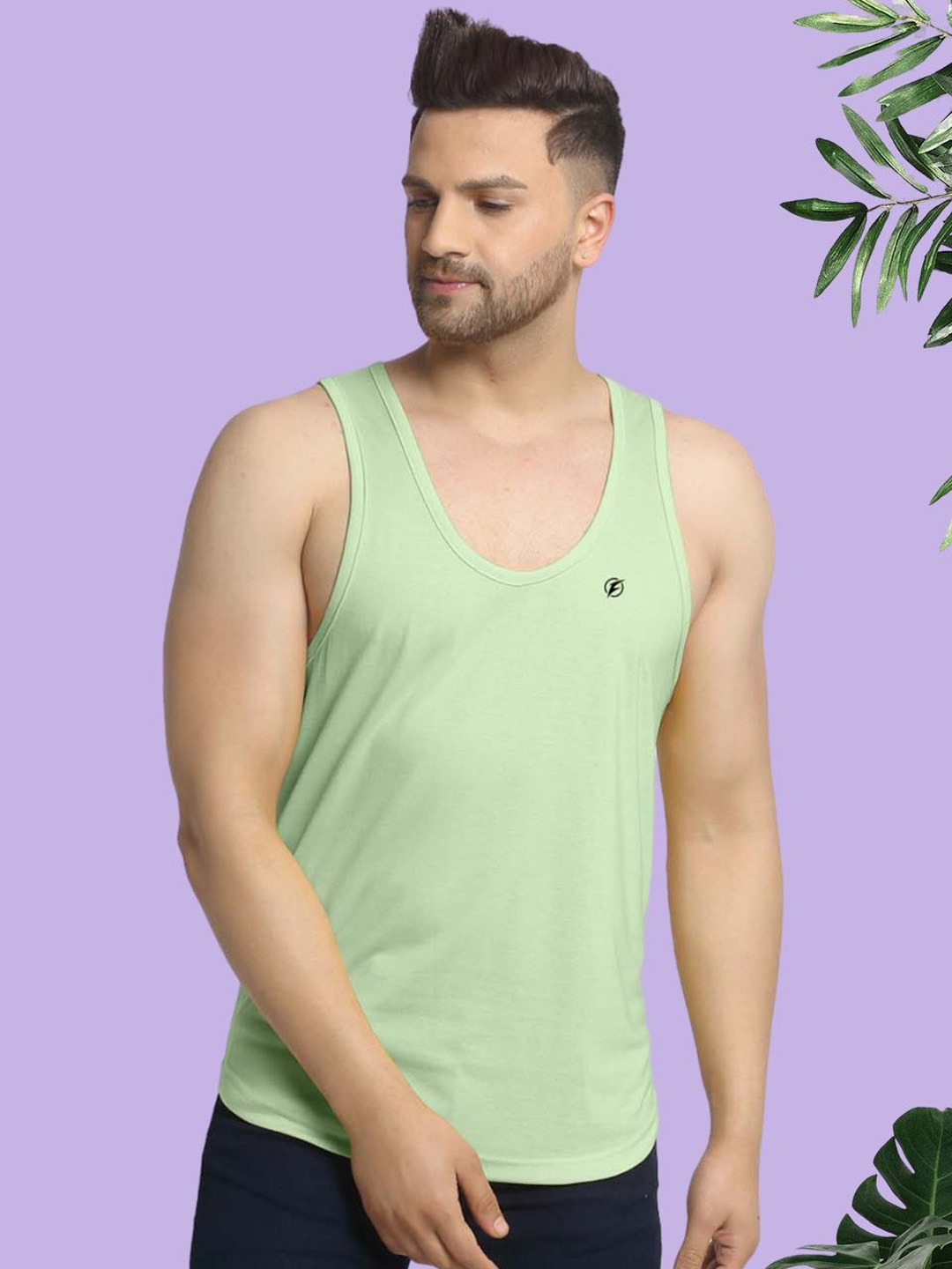 

Friskers Men Round Neck Innerwear Vests 230924C-33, Sea green