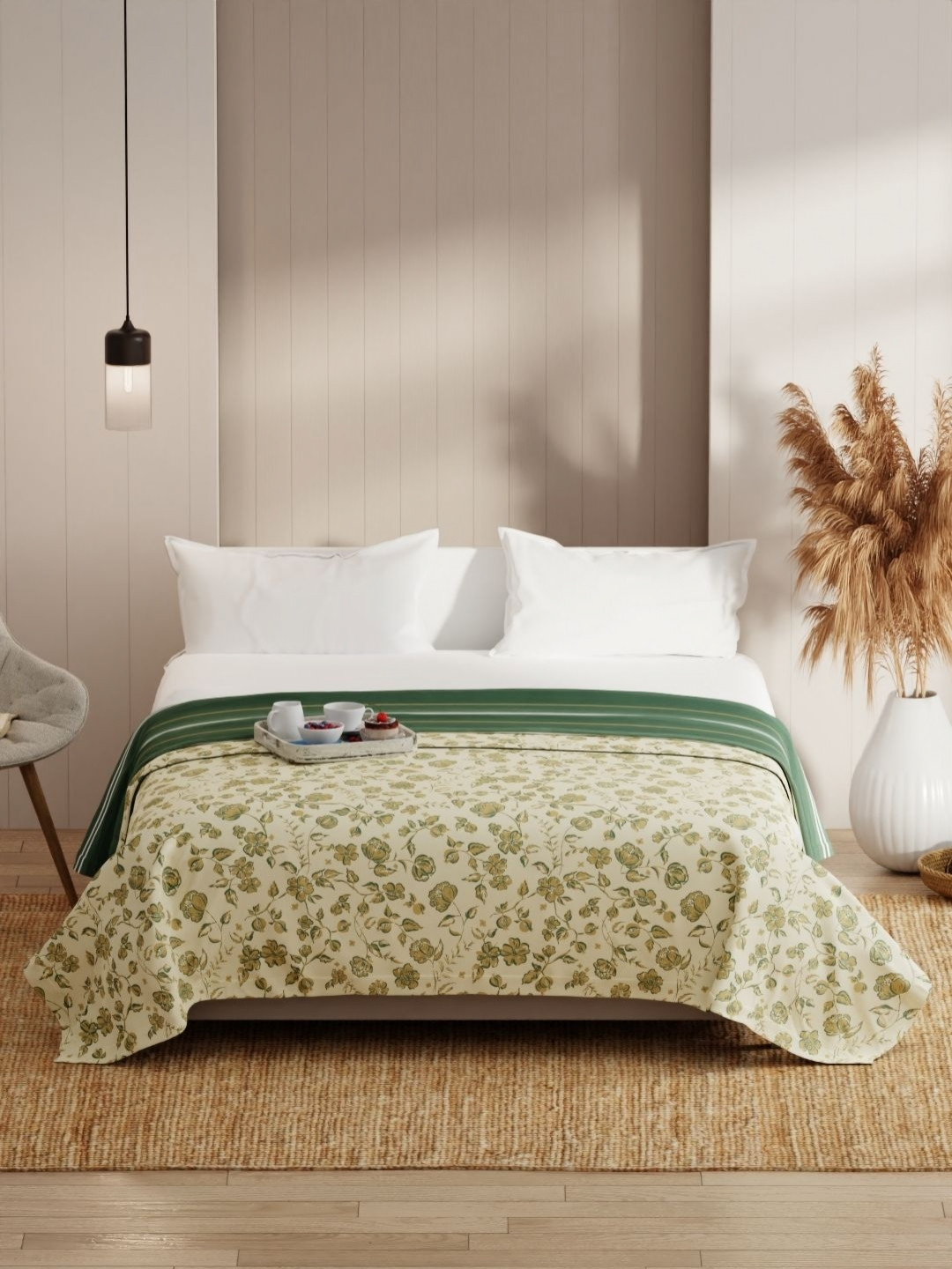 

KOPA Bio-Soft Cotton Yellow & Green Floral Microfiber AC Room 150 GSM Double Bed Dohar