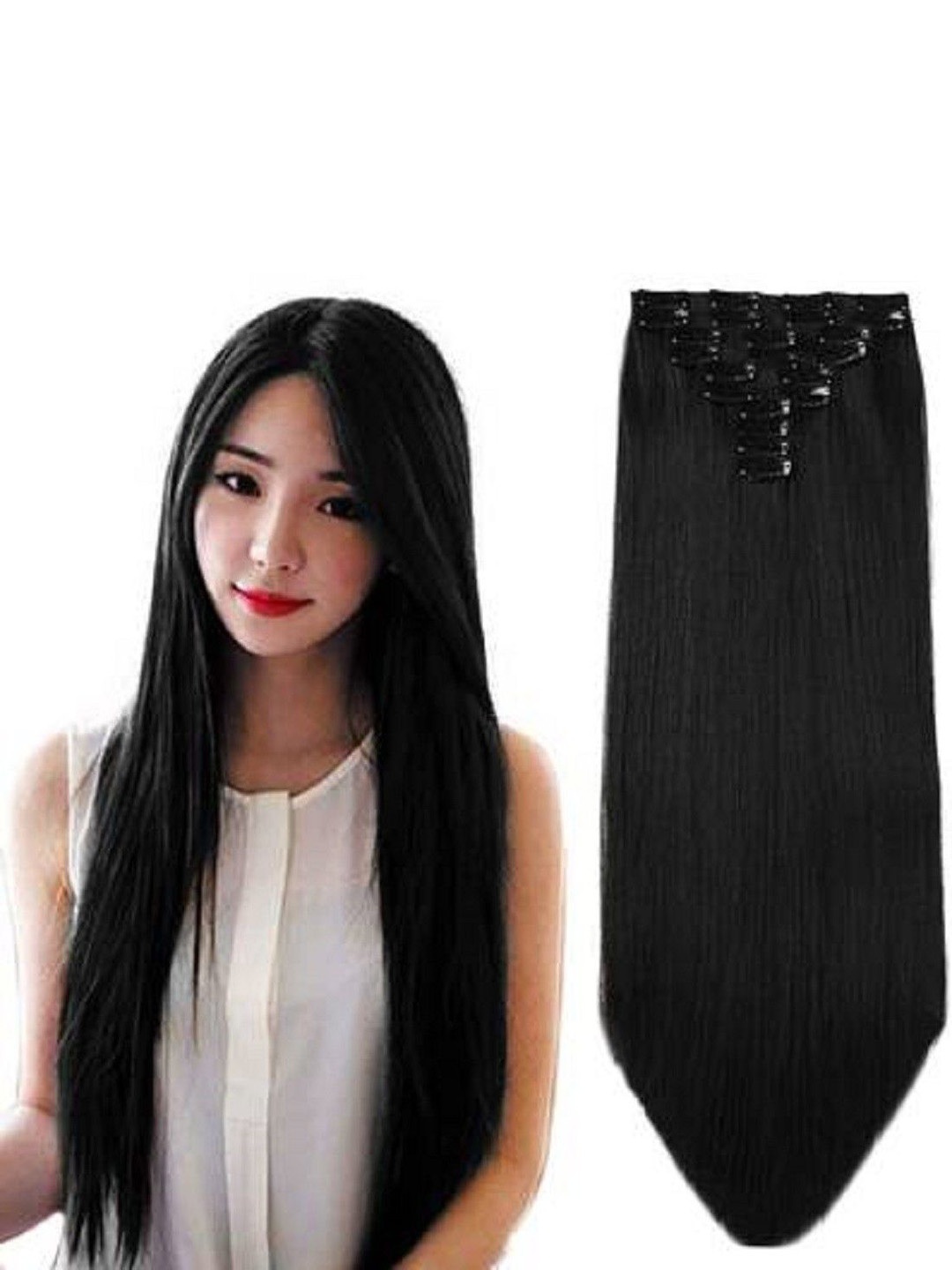 

HAVEREAM Clip-In Straight Ponytail Hair Extension - Black - 24 inch