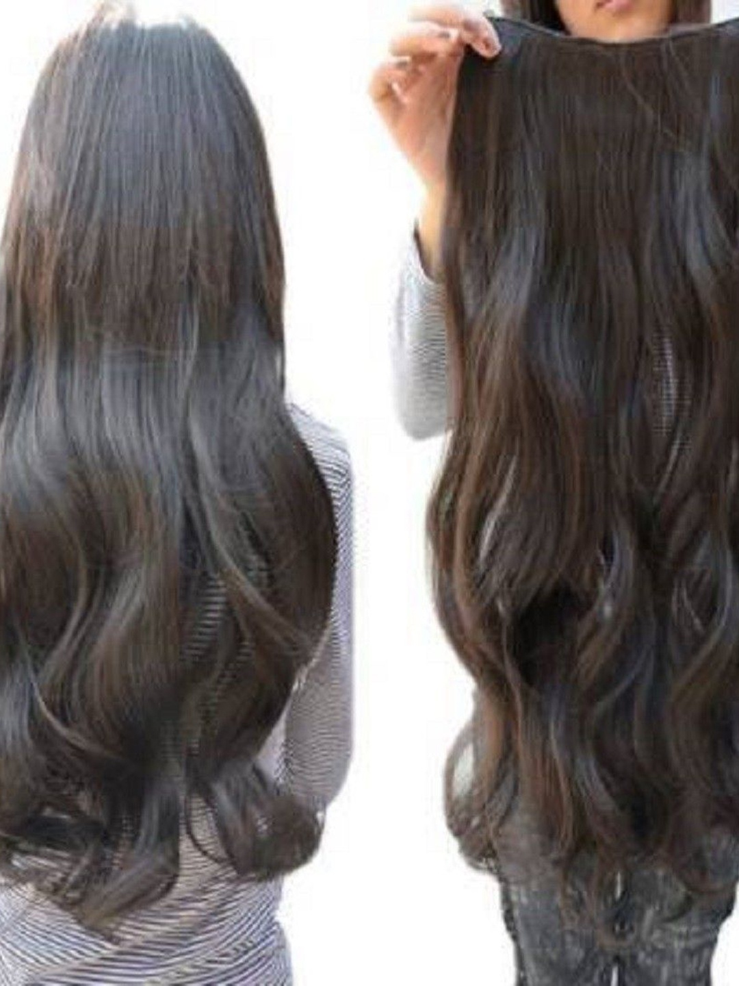 

SHENY Clip In Locks Wavy Hair Extension - Brown - 24 Inch