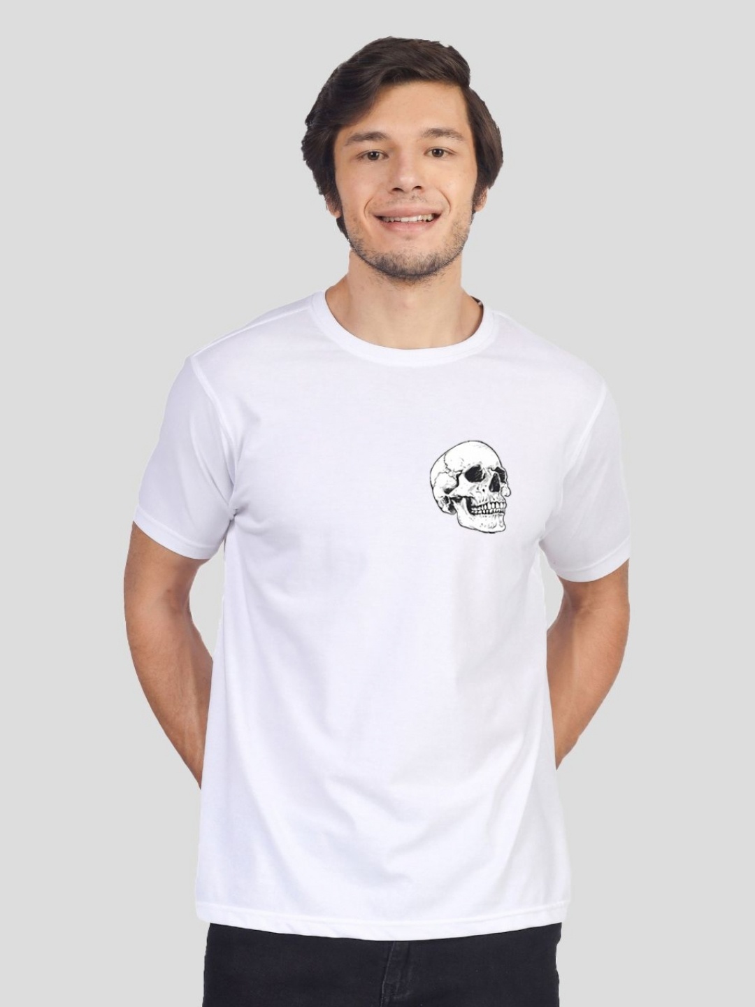

Greylongg Men Graphic Printed Round Neck Cotton T-shirt, Grey