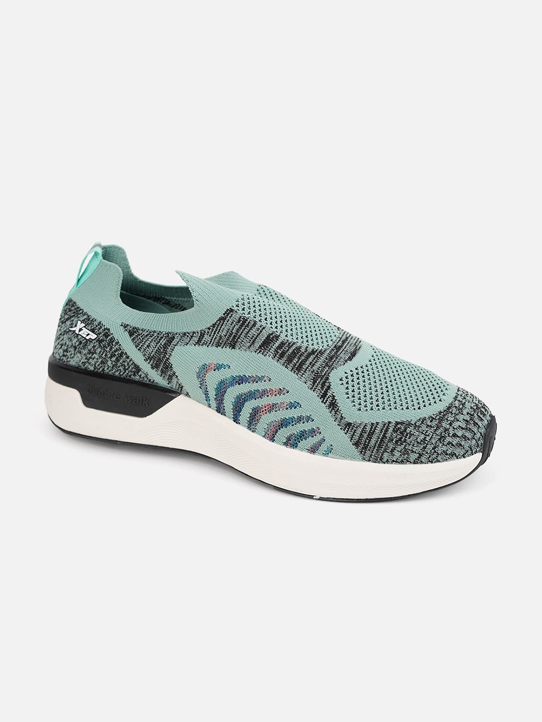 

Xtep Men Textile Running Slip-On Shoes, Green
