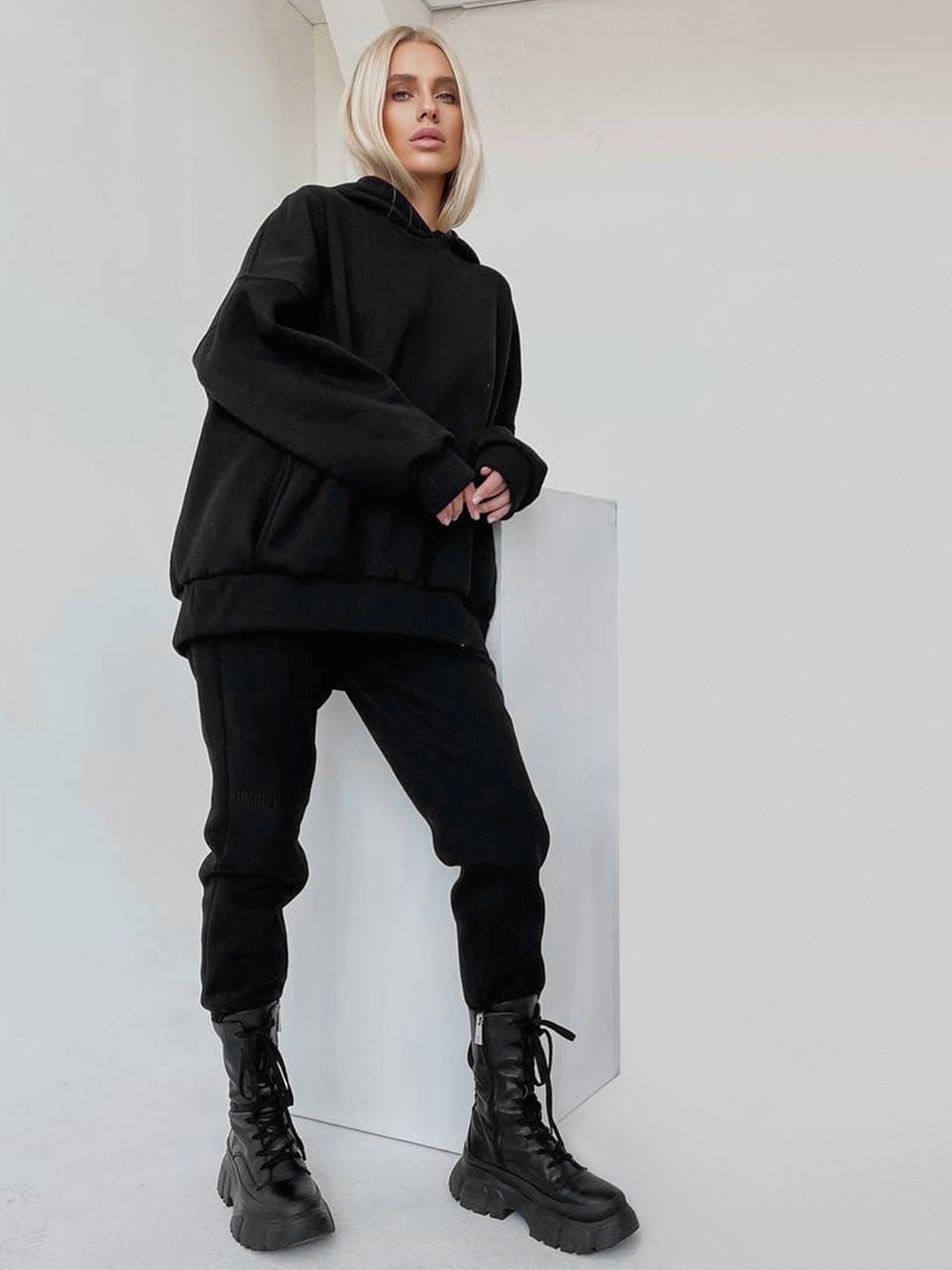 

LULU & SKY Jacket & Joggers Co-Ords, Black