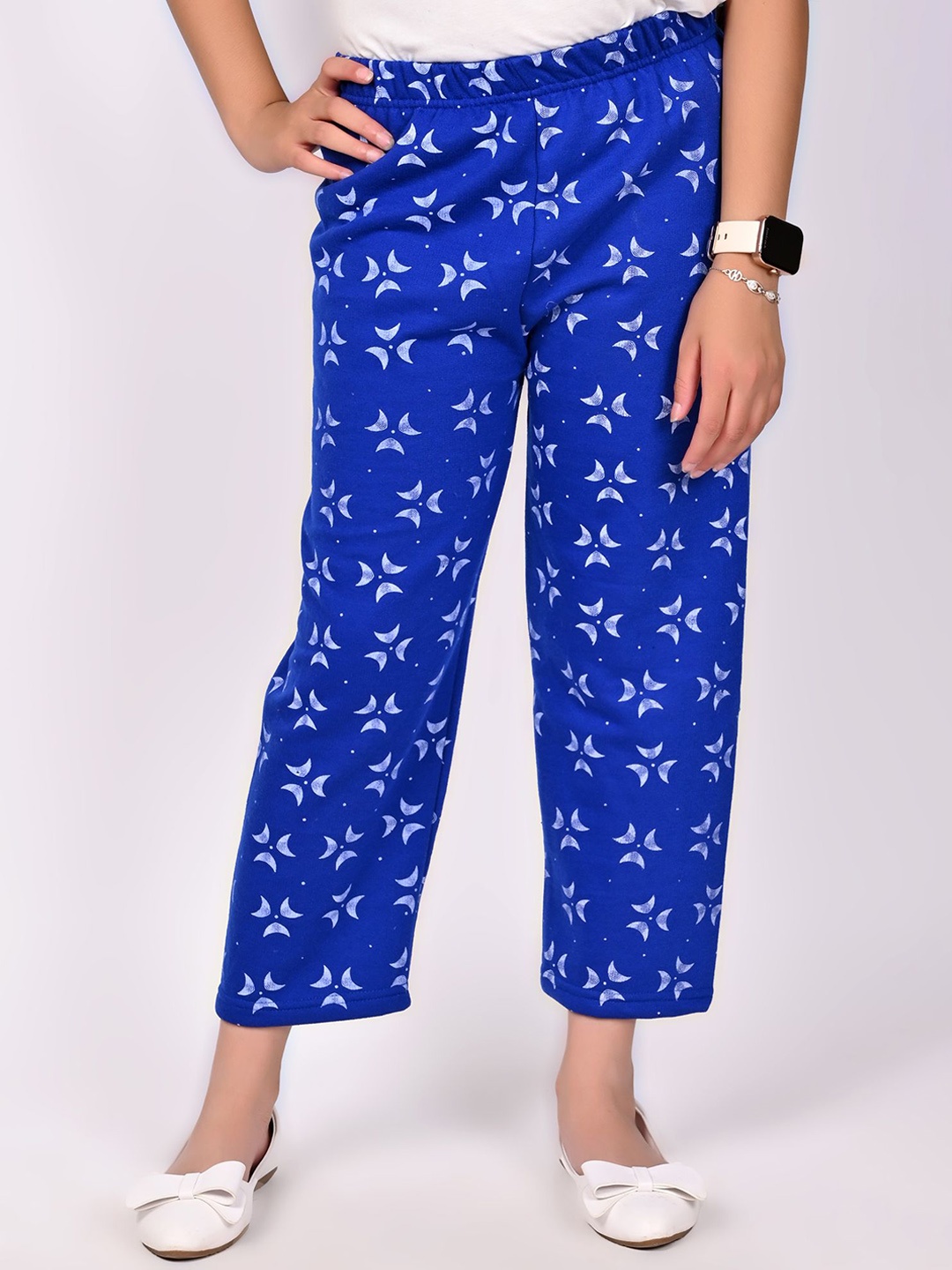 

BAESD Girls Printed Cotton Trousers, Blue